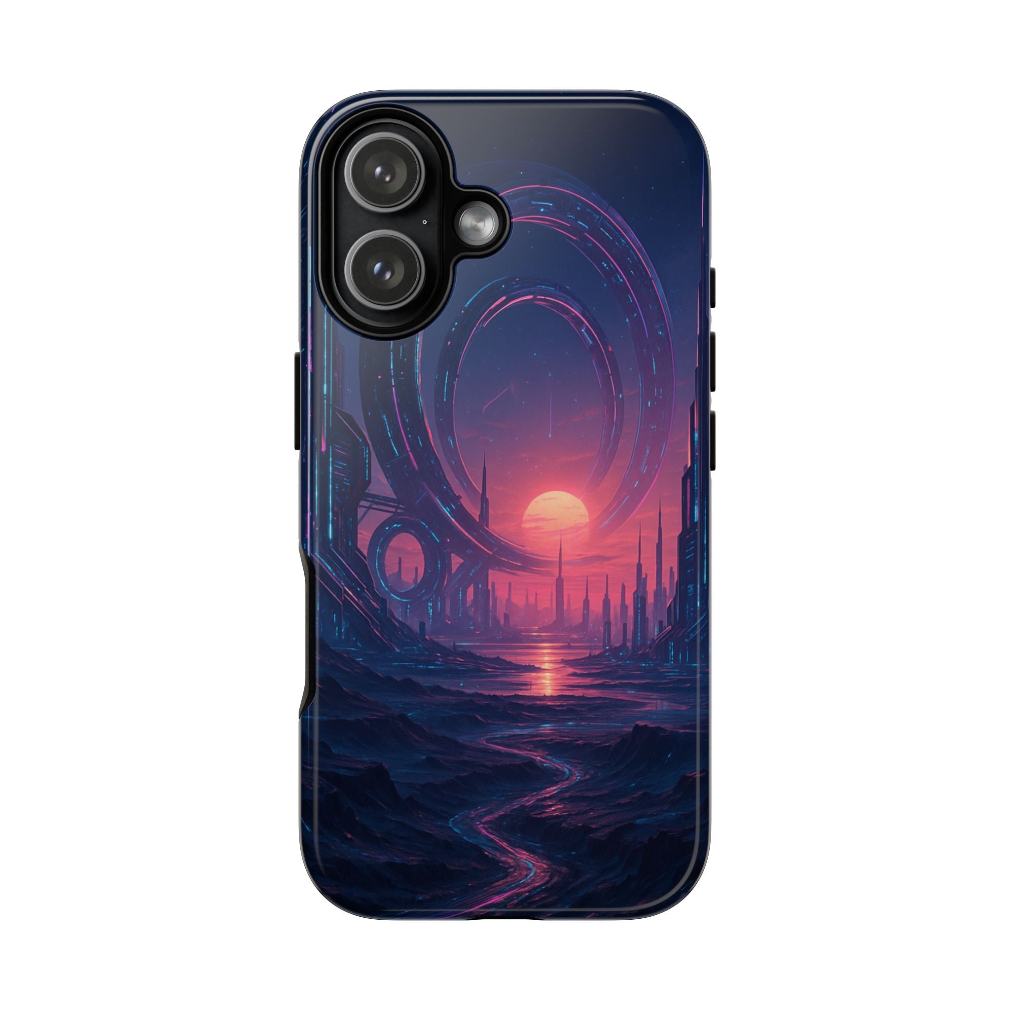 CyberEscape Phone Case – Futuristic Grid Design for iPhone, Samsung & Google Pixel | Shockproof, MagSafe & Ultra-Sleek Protection Printify