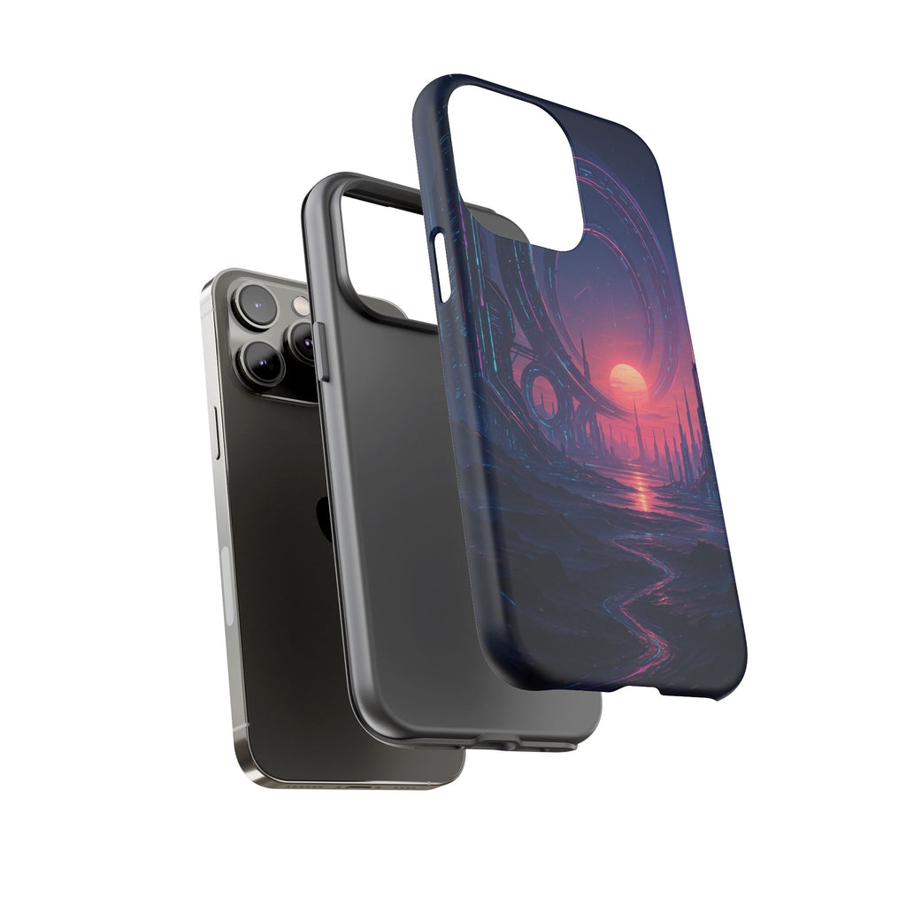 CyberEscape Phone Case – Futuristic Grid Design for iPhone, Samsung & Google Pixel | Shockproof, MagSafe & Ultra-Sleek Protection Printify
