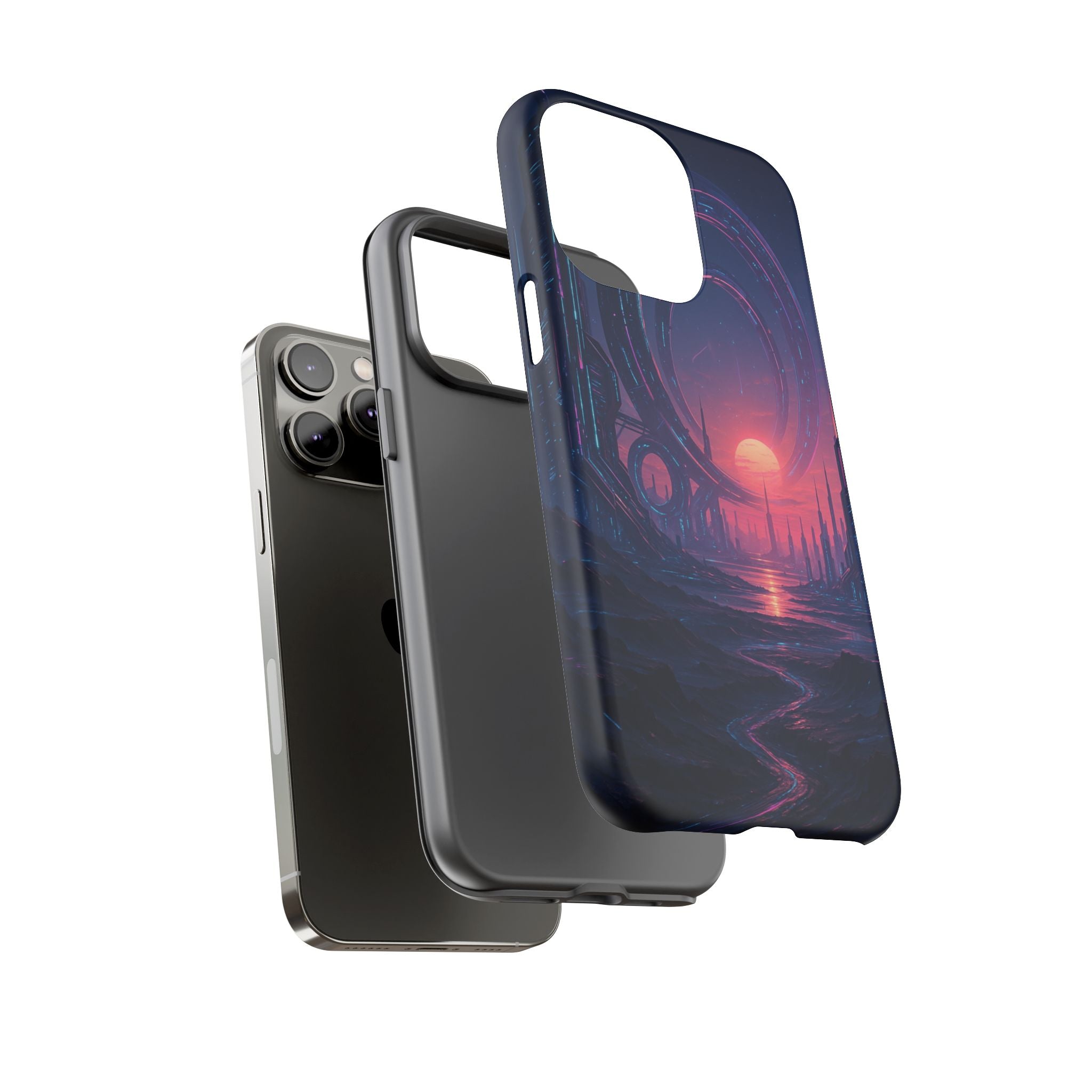 CyberEscape Phone Case – Futuristic Grid Design for iPhone, Samsung & Google Pixel | Shockproof, MagSafe & Ultra-Sleek Protection Printify
