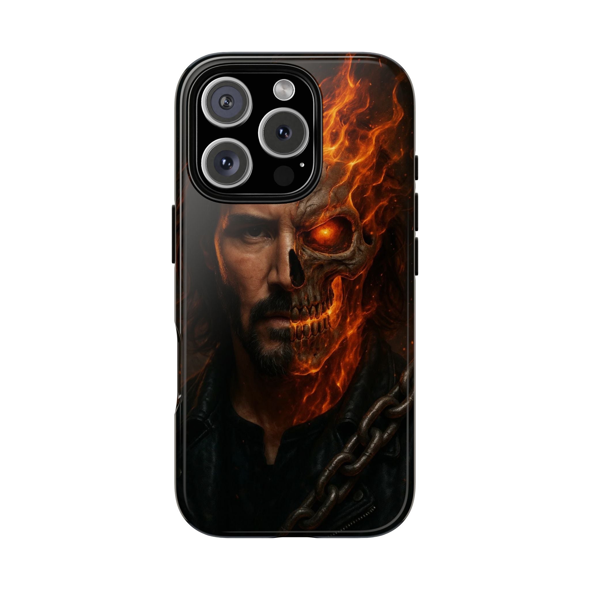 Ghost Rider Phone Case – Fiery Skull Design for iPhone, Samsung & Google Pixel | Shockproof, MagSafe & Ultra Grip Protection Printify