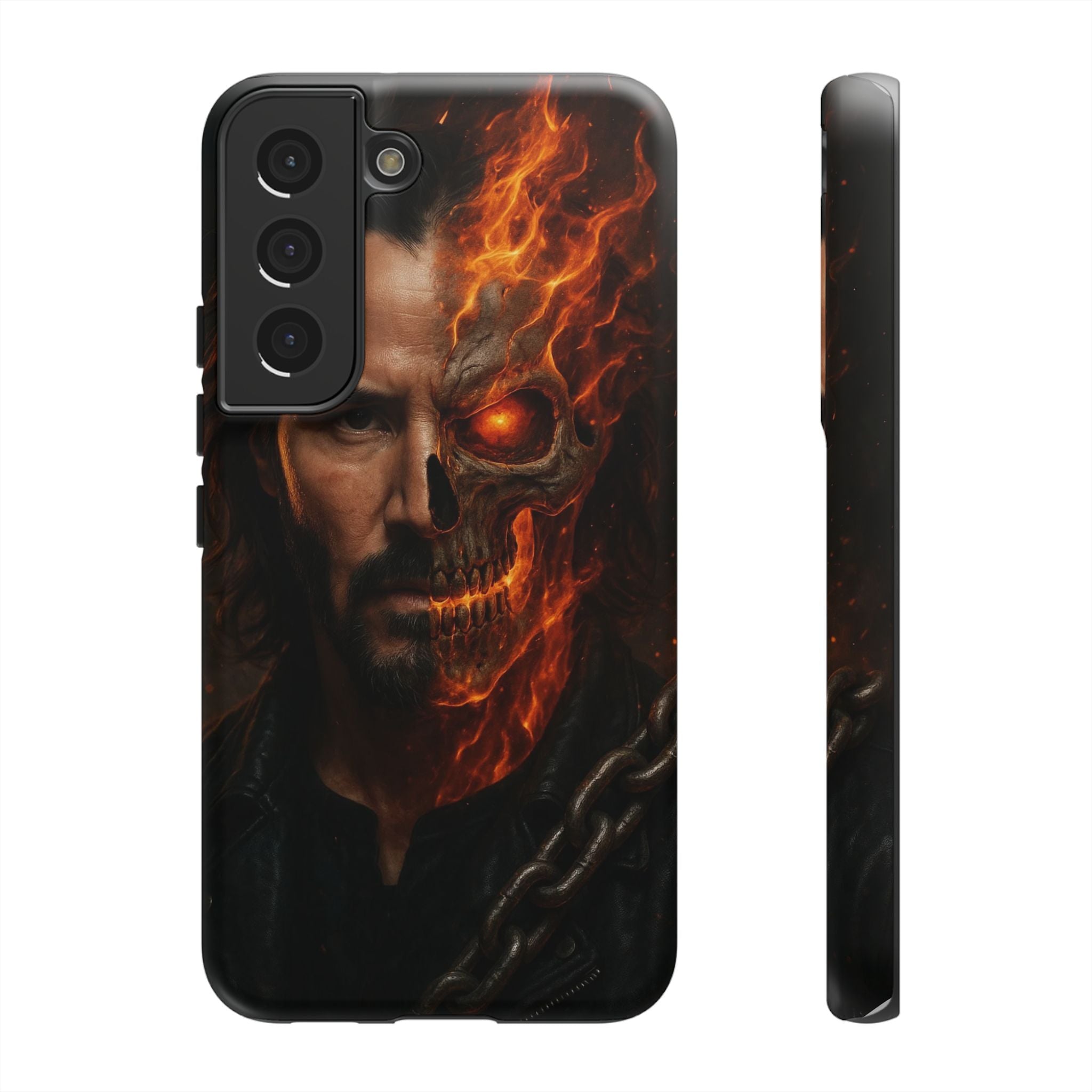 Ghost Rider Phone Case – Fiery Skull Design for iPhone, Samsung & Google Pixel | Shockproof, MagSafe & Ultra Grip Protection Printify