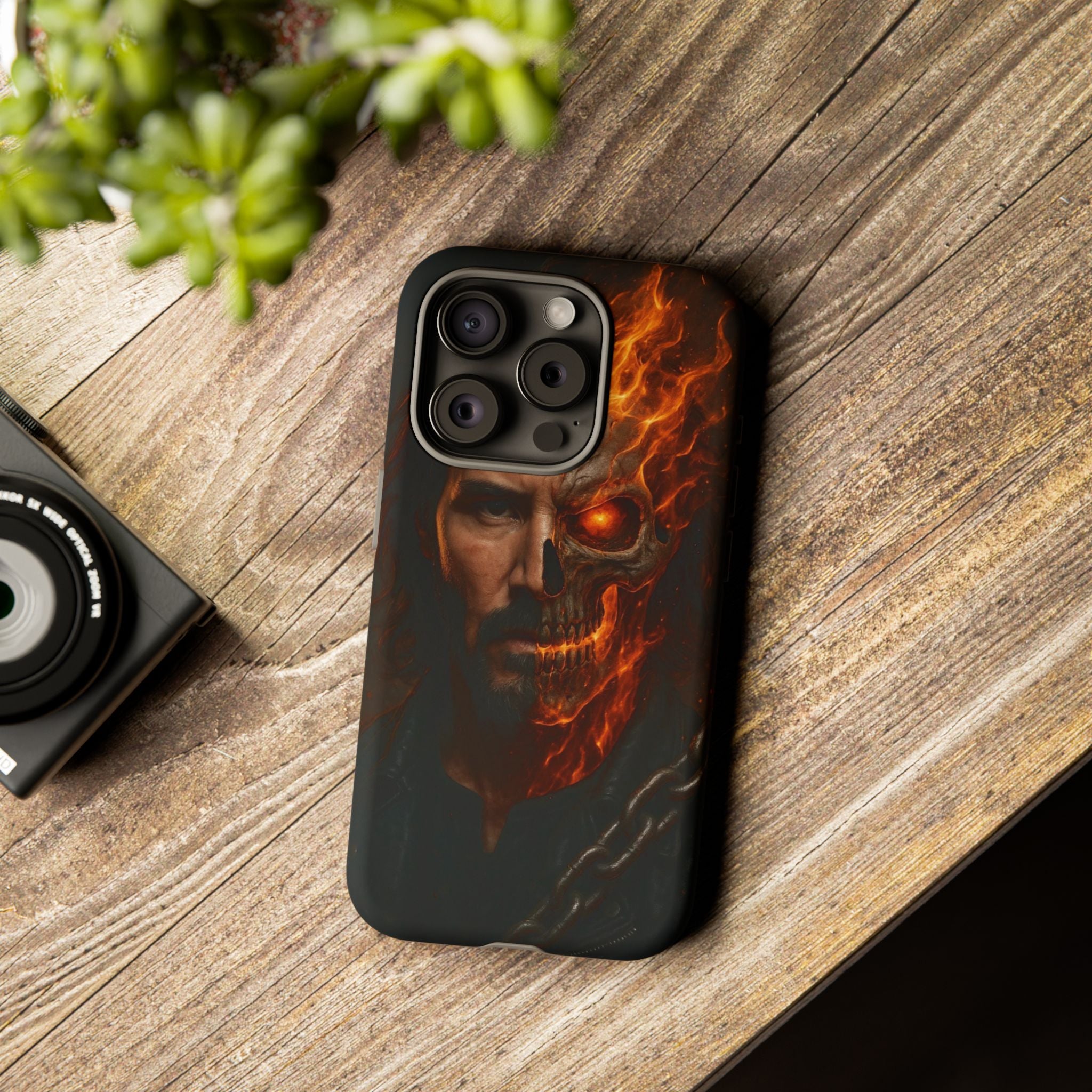 Ghost Rider Phone Case – Fiery Skull Design for iPhone, Samsung & Google Pixel | Shockproof, MagSafe & Ultra Grip Protection Printify