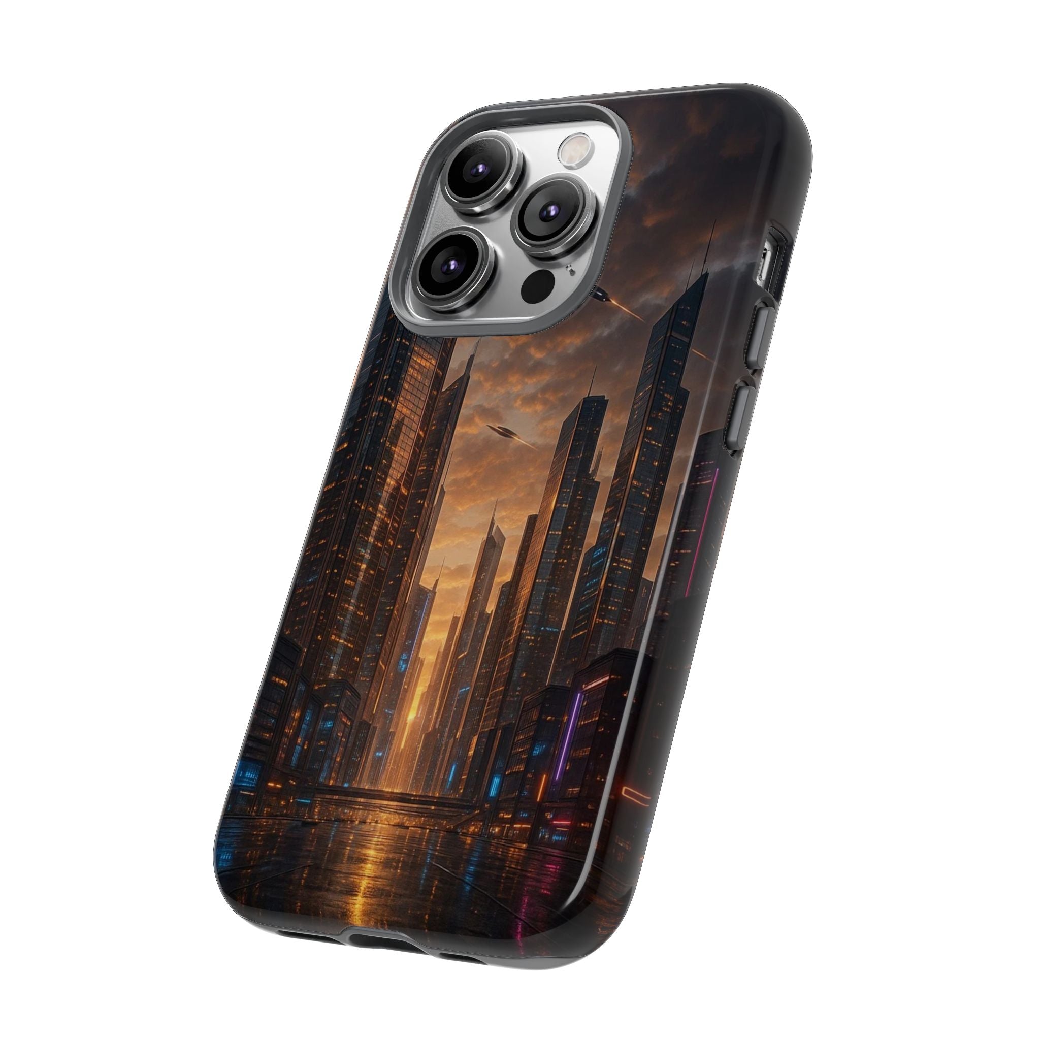 Cybercity Phone Case – Futuristic Neon Design for iPhone, Samsung & Google Pixel | Shockproof, MagSafe & Sleek Matte Finish Printify