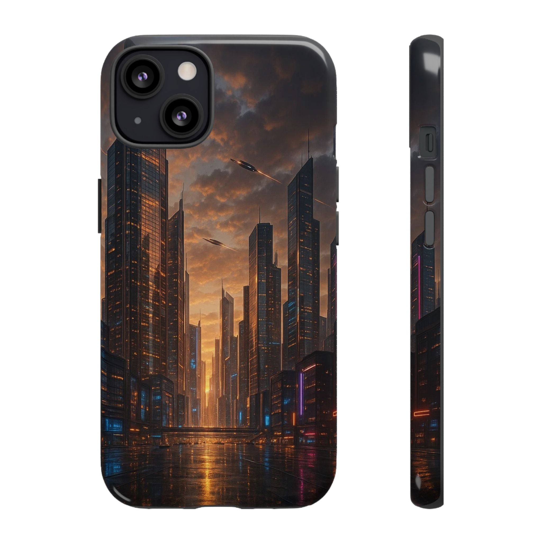 Cybercity Phone Case – Futuristic Neon Design for iPhone, Samsung & Google Pixel | Shockproof, MagSafe & Sleek Matte Finish Printify
