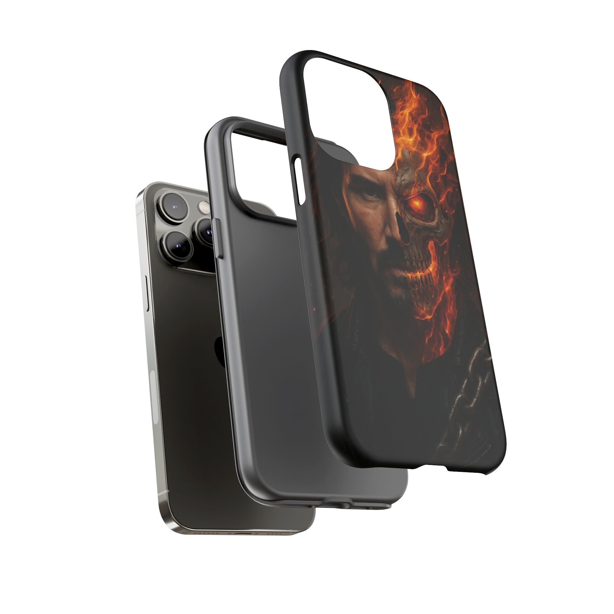 Ghost Rider Phone Case – Fiery Skull Design for iPhone, Samsung & Google Pixel | Shockproof, MagSafe & Ultra Grip Protection Printify