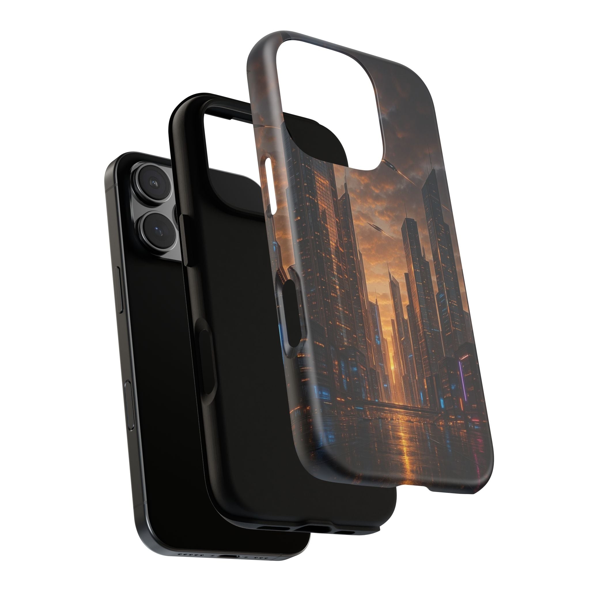 Cybercity Phone Case – Futuristic Neon Design for iPhone, Samsung & Google Pixel | Shockproof, MagSafe & Sleek Matte Finish Printify