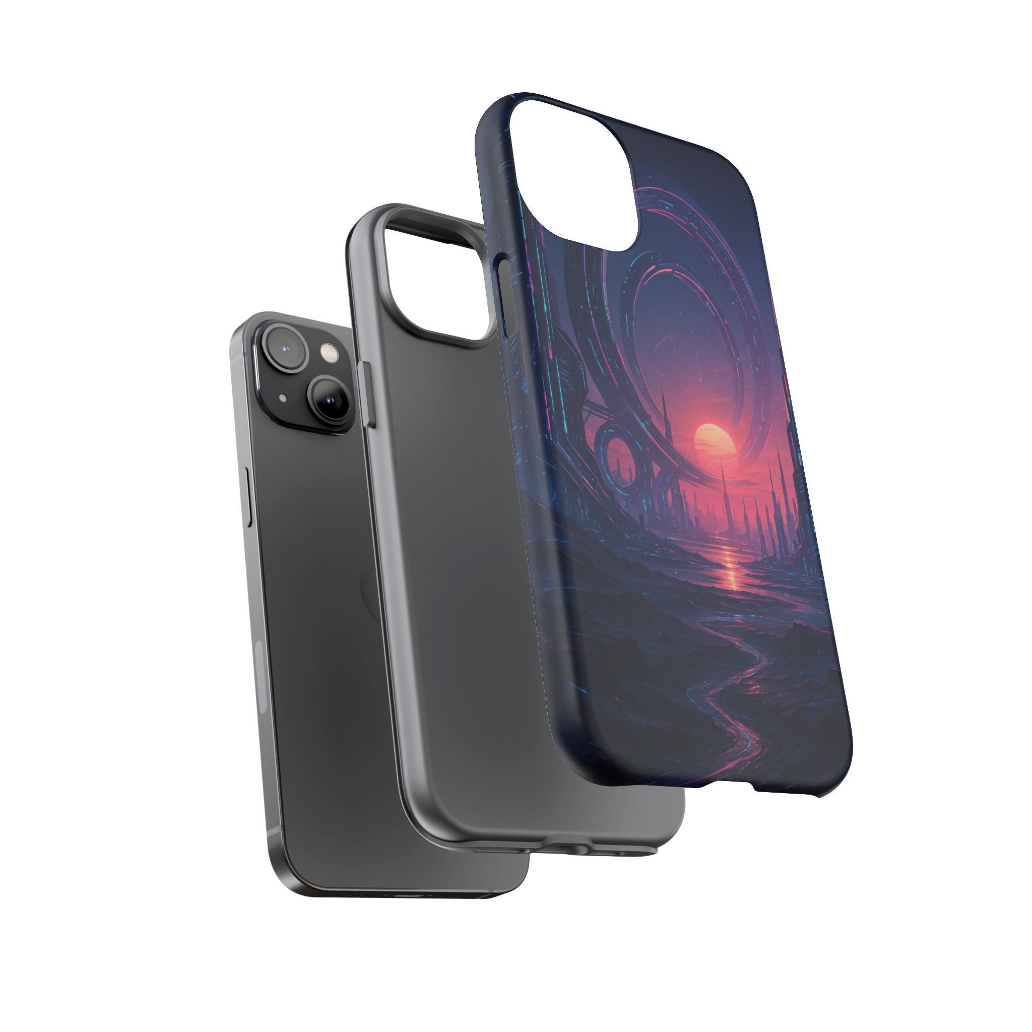 CyberEscape Phone Case – Futuristic Grid Design for iPhone, Samsung & Google Pixel | Shockproof, MagSafe & Ultra-Sleek Protection Printify
