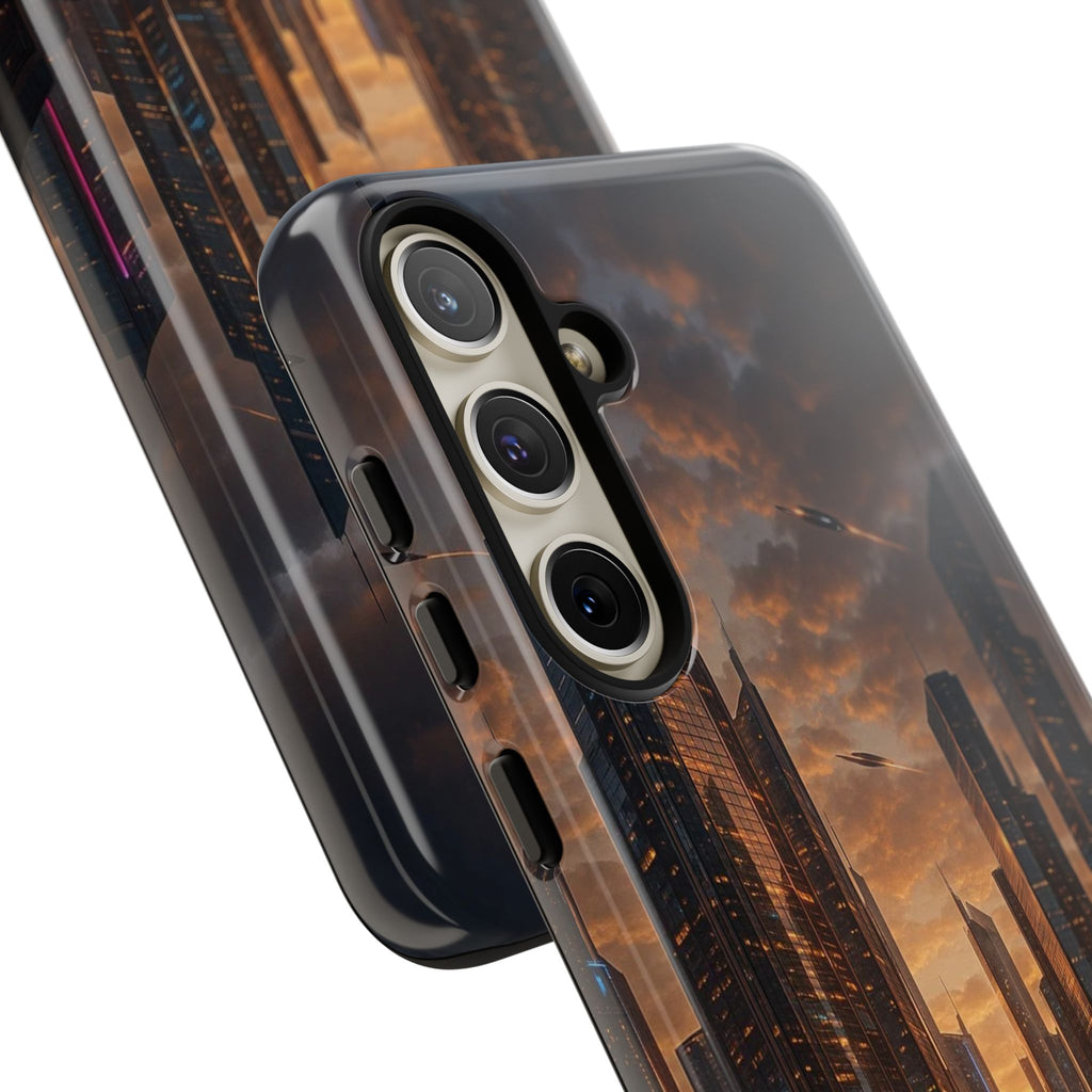 Cybercity Phone Case – Futuristic Neon Design for iPhone, Samsung & Google Pixel | Shockproof, MagSafe & Sleek Matte Finish Printify