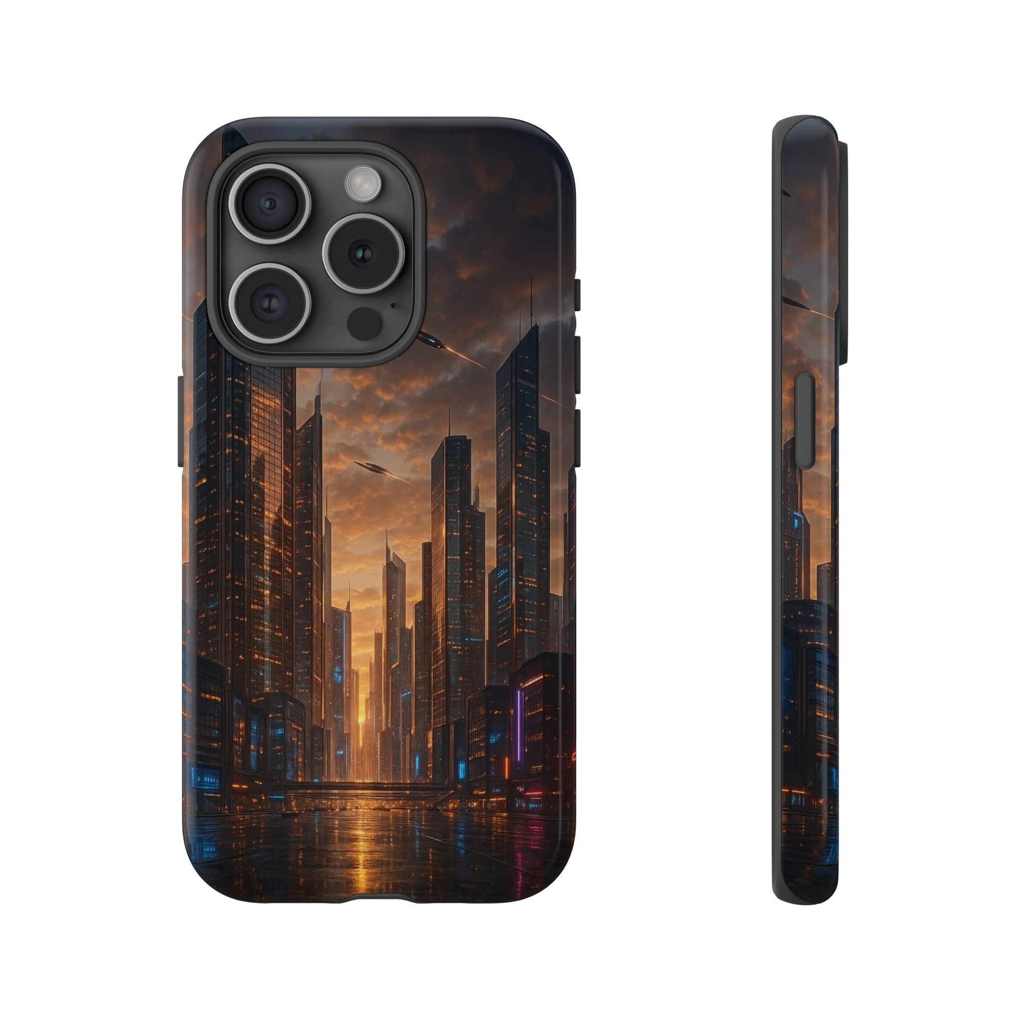 Cybercity Phone Case – Futuristic Neon Design for iPhone, Samsung & Google Pixel | Shockproof, MagSafe & Sleek Matte Finish Printify