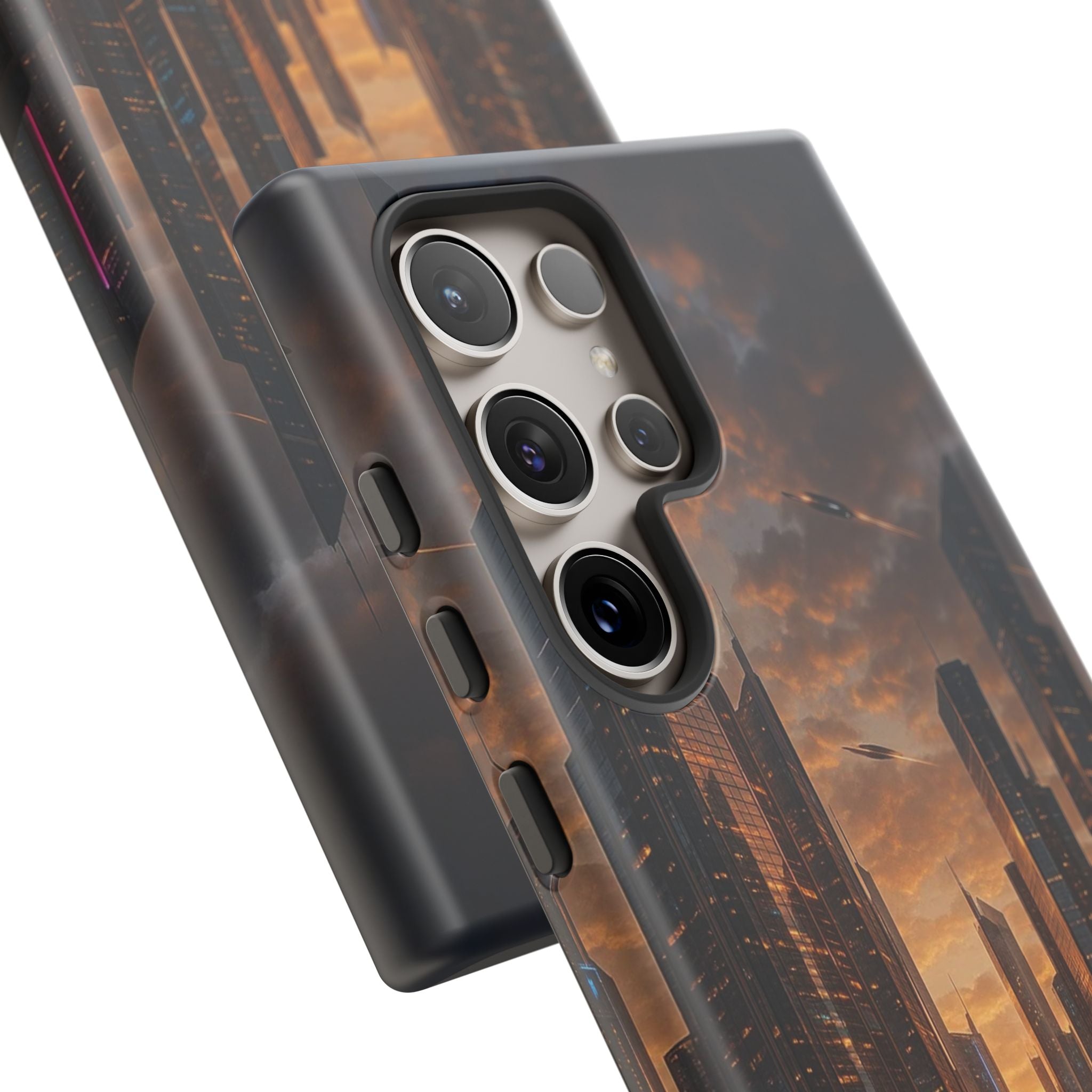 Cybercity Phone Case – Futuristic Neon Design for iPhone, Samsung & Google Pixel | Shockproof, MagSafe & Sleek Matte Finish Printify