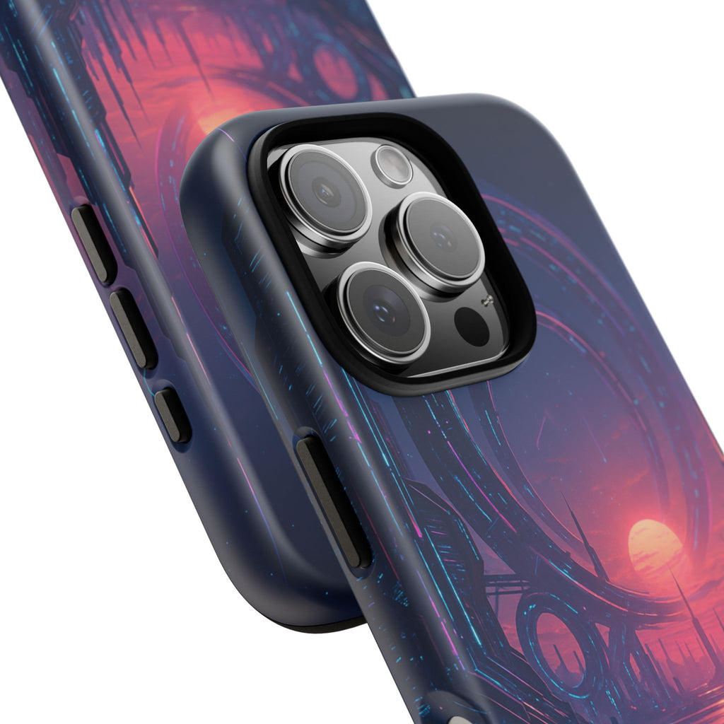 CyberEscape Phone Case – Futuristic Grid Design for iPhone, Samsung & Google Pixel | Shockproof, MagSafe & Ultra-Sleek Protection Printify