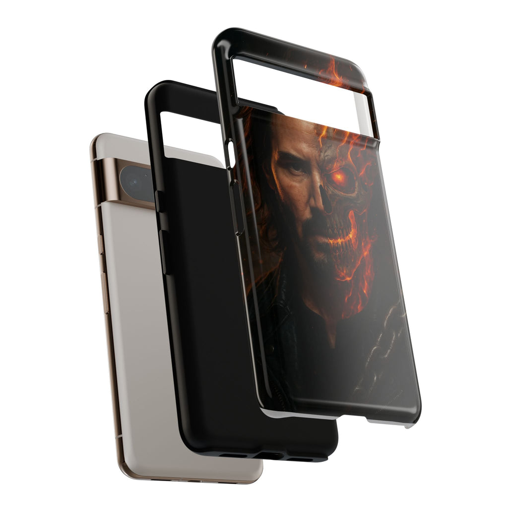 Ghost Rider Phone Case – Fiery Skull Design for iPhone, Samsung & Google Pixel | Shockproof, MagSafe & Ultra Grip Protection Printify