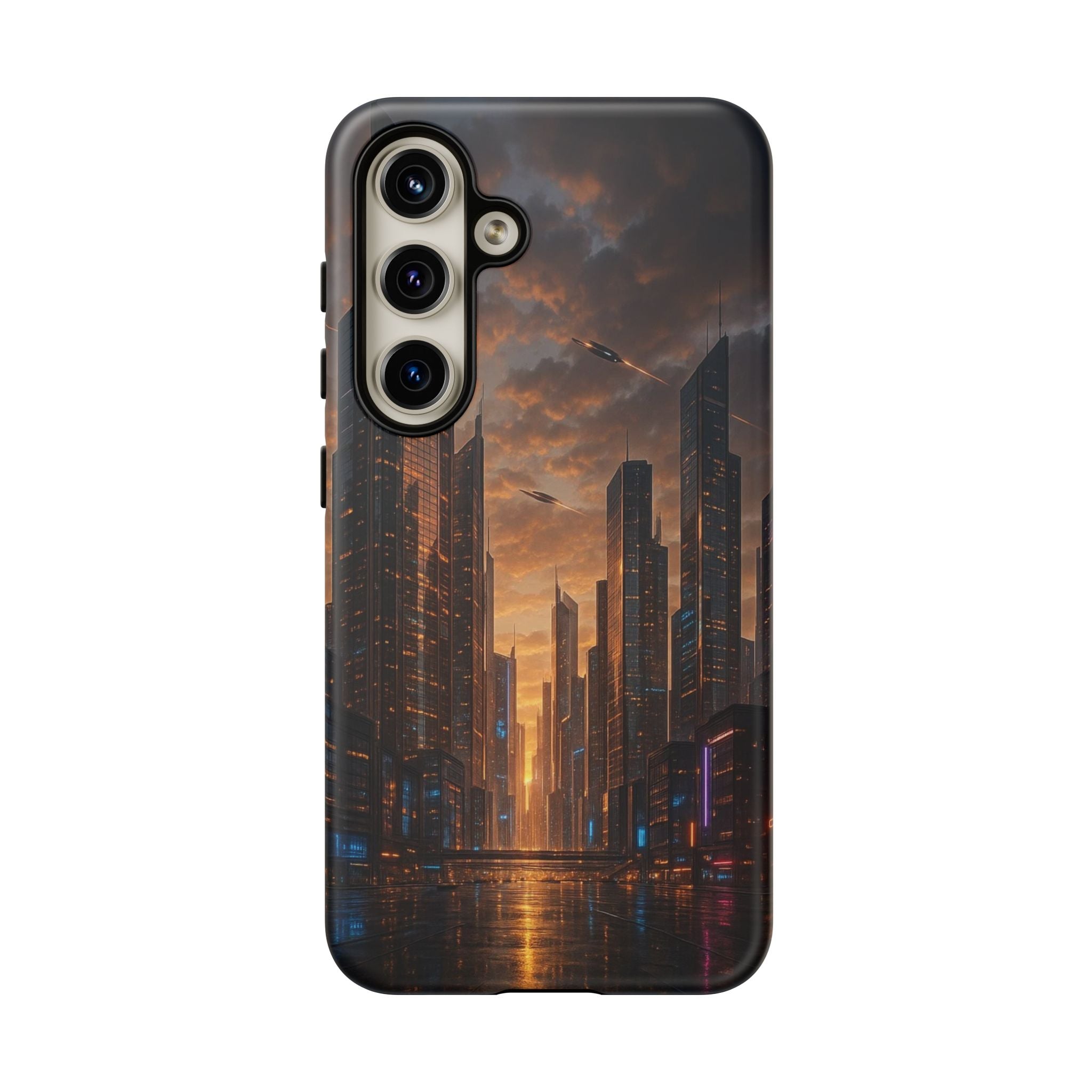 Cybercity Phone Case – Futuristic Neon Design for iPhone, Samsung & Google Pixel | Shockproof, MagSafe & Sleek Matte Finish Printify