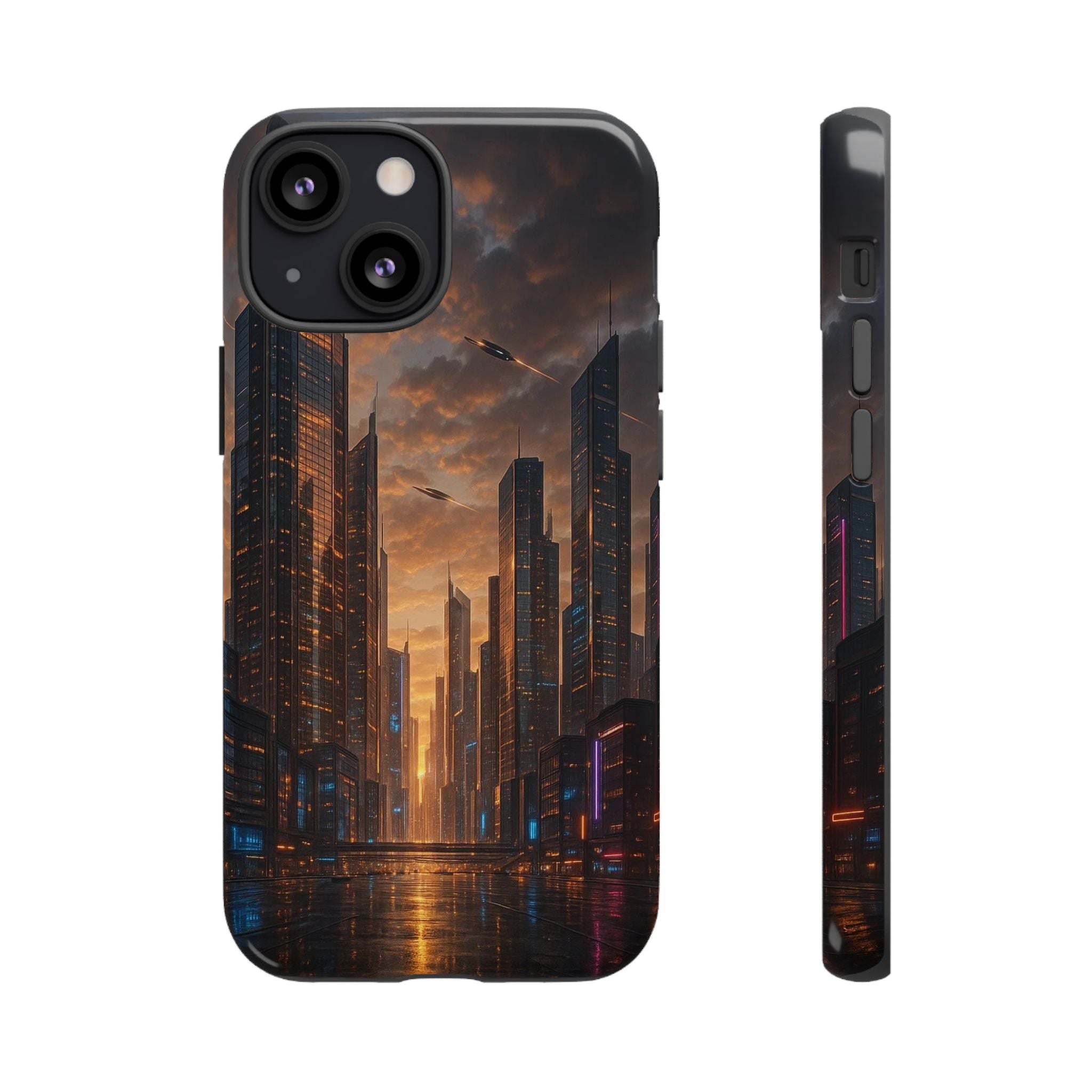 Cybercity Phone Case – Futuristic Neon Design for iPhone, Samsung & Google Pixel | Shockproof, MagSafe & Sleek Matte Finish Printify