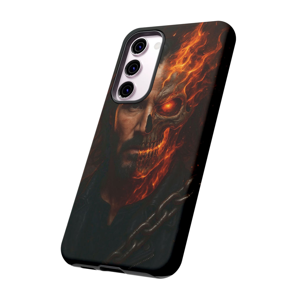 Ghost Rider Phone Case – Fiery Skull Design for iPhone, Samsung & Google Pixel | Shockproof, MagSafe & Ultra Grip Protection Printify