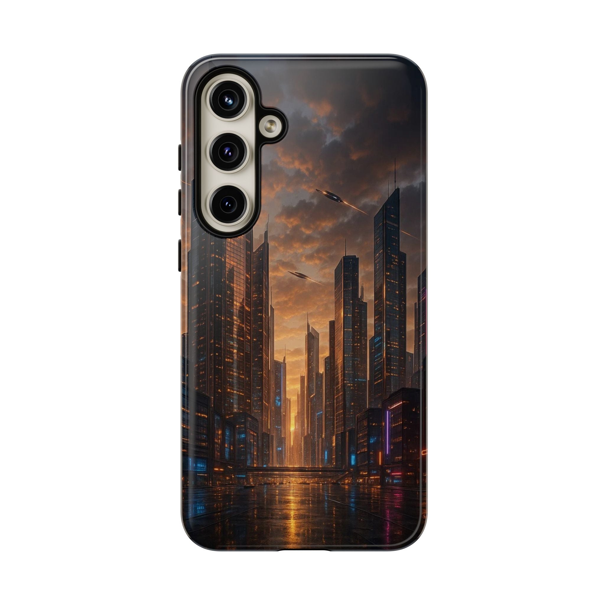 Cybercity Phone Case – Futuristic Neon Design for iPhone, Samsung & Google Pixel | Shockproof, MagSafe & Sleek Matte Finish Printify
