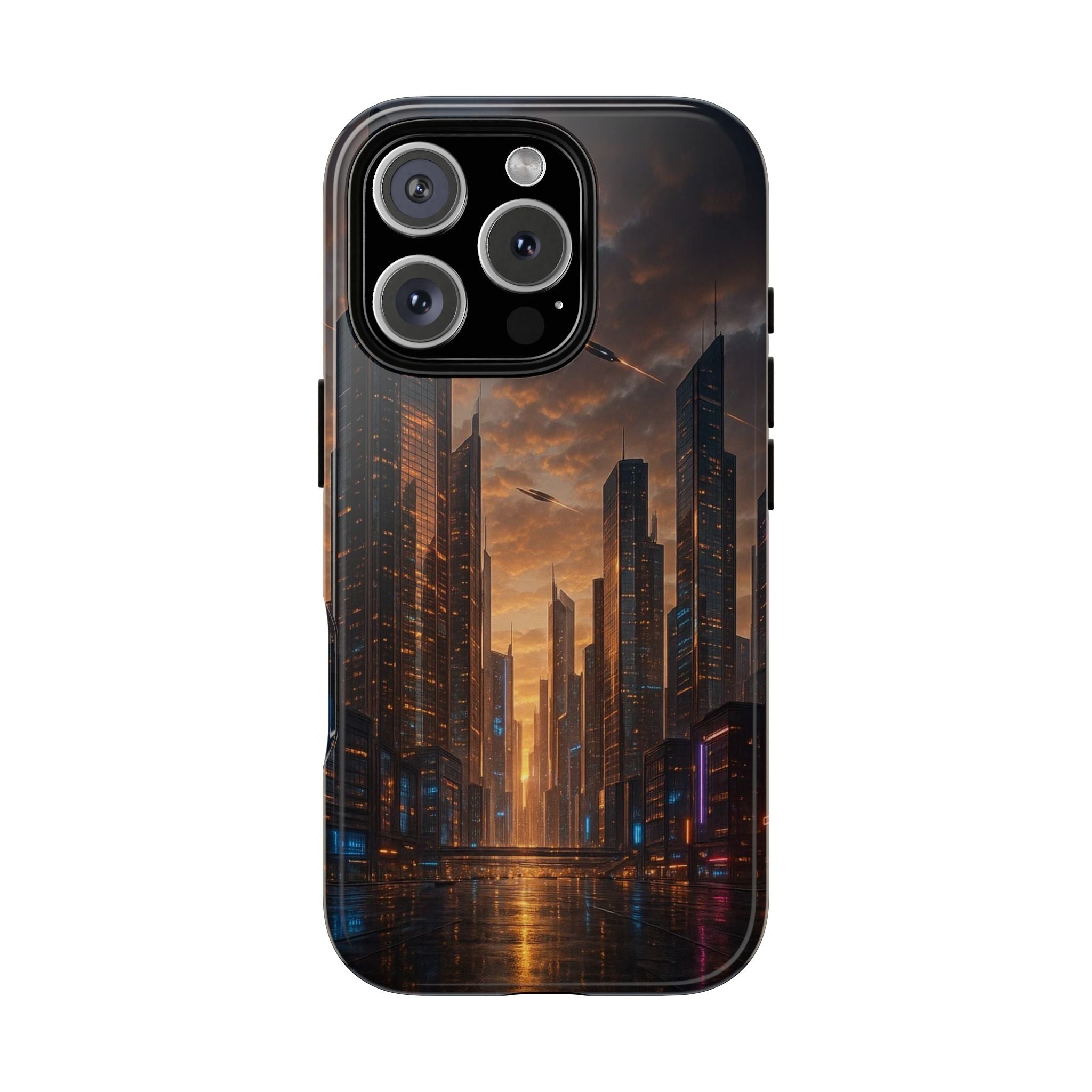 Cybercity Phone Case – Futuristic Neon Design for iPhone, Samsung & Google Pixel | Shockproof, MagSafe & Sleek Matte Finish Printify