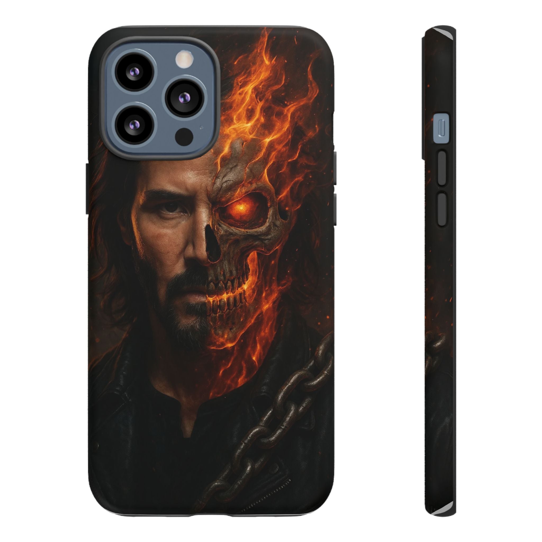 Ghost Rider Phone Case – Fiery Skull Design for iPhone, Samsung & Google Pixel | Shockproof, MagSafe & Ultra Grip Protection Printify
