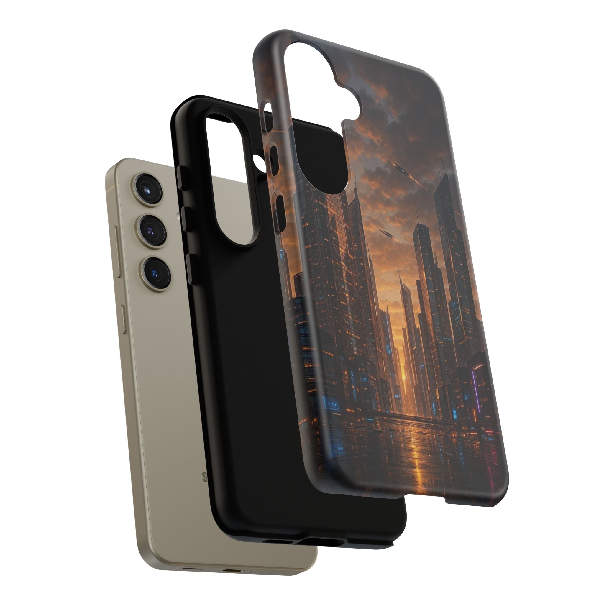 Cybercity Phone Case – Futuristic Neon Design for iPhone, Samsung & Google Pixel | Shockproof, MagSafe & Sleek Matte Finish Printify