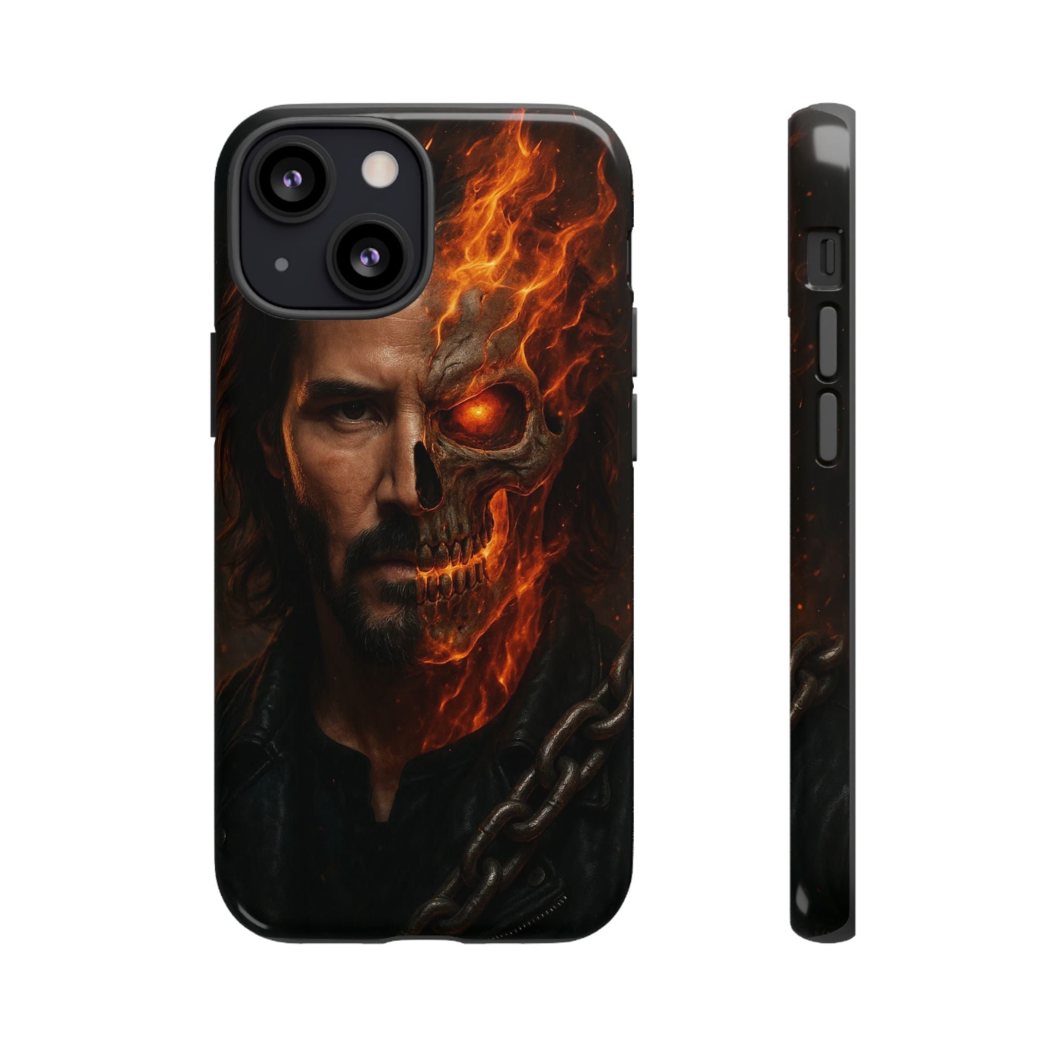 Ghost Rider Phone Case – Fiery Skull Design for iPhone, Samsung & Google Pixel | Shockproof, MagSafe & Ultra Grip Protection Printify
