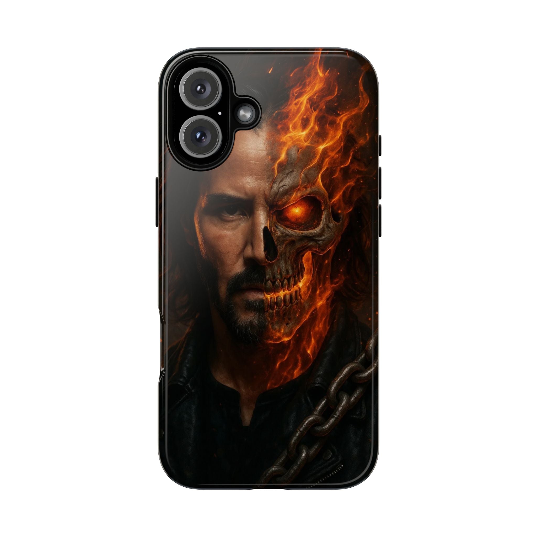 Ghost Rider Phone Case – Fiery Skull Design for iPhone, Samsung & Google Pixel | Shockproof, MagSafe & Ultra Grip Protection Printify