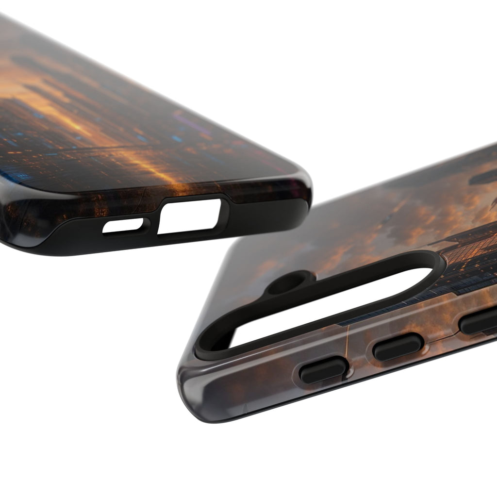 Cybercity Phone Case – Futuristic Neon Design for iPhone, Samsung & Google Pixel | Shockproof, MagSafe & Sleek Matte Finish Printify