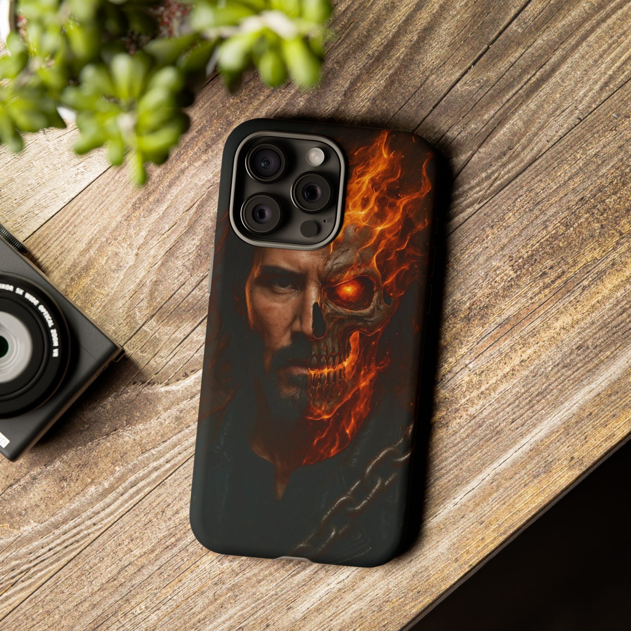 Ghost Rider Phone Case – Fiery Skull Design for iPhone, Samsung & Google Pixel | Shockproof, MagSafe & Ultra Grip Protection Printify