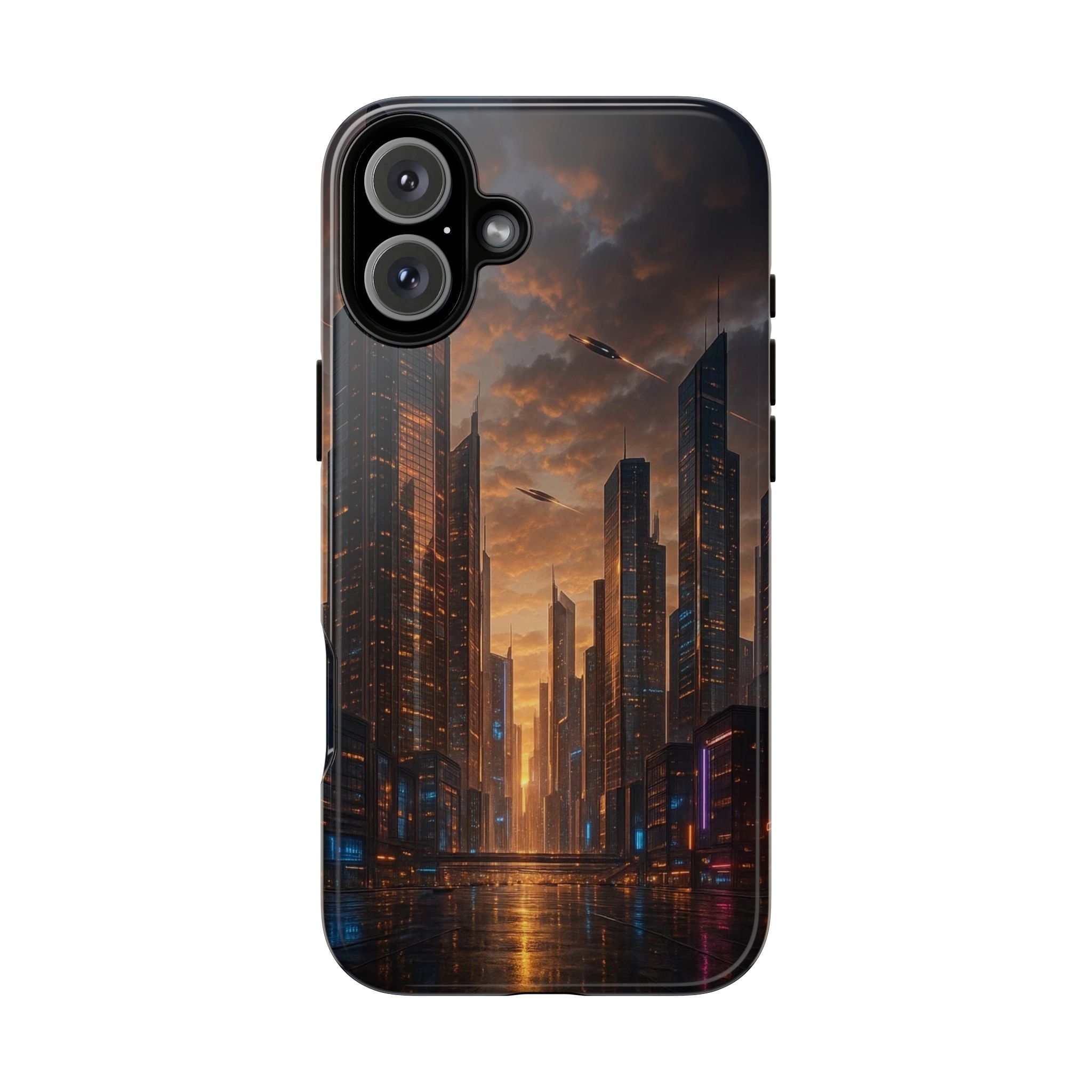Cybercity Phone Case – Futuristic Neon Design for iPhone, Samsung & Google Pixel | Shockproof, MagSafe & Sleek Matte Finish Printify