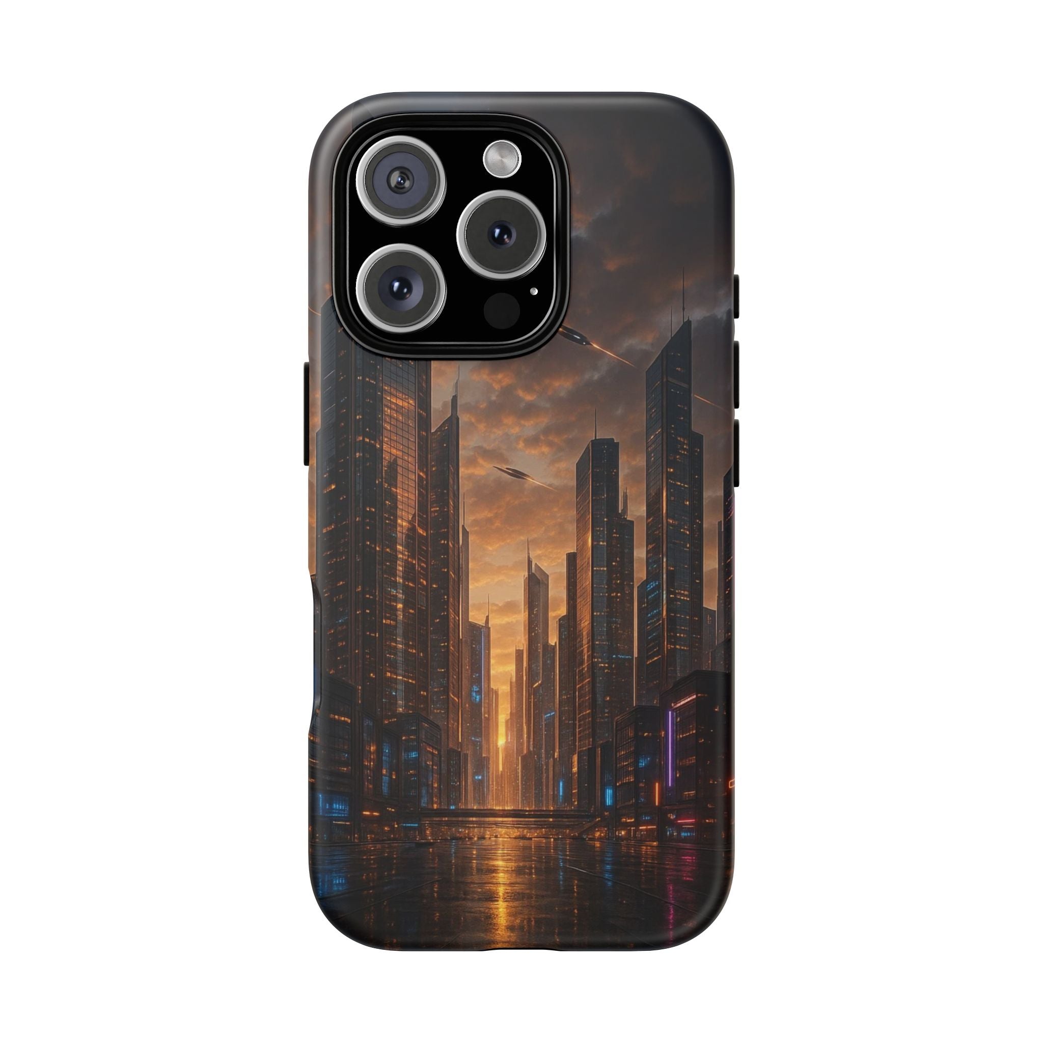 Cybercity Phone Case – Futuristic Neon Design for iPhone, Samsung & Google Pixel | Shockproof, MagSafe & Sleek Matte Finish Printify