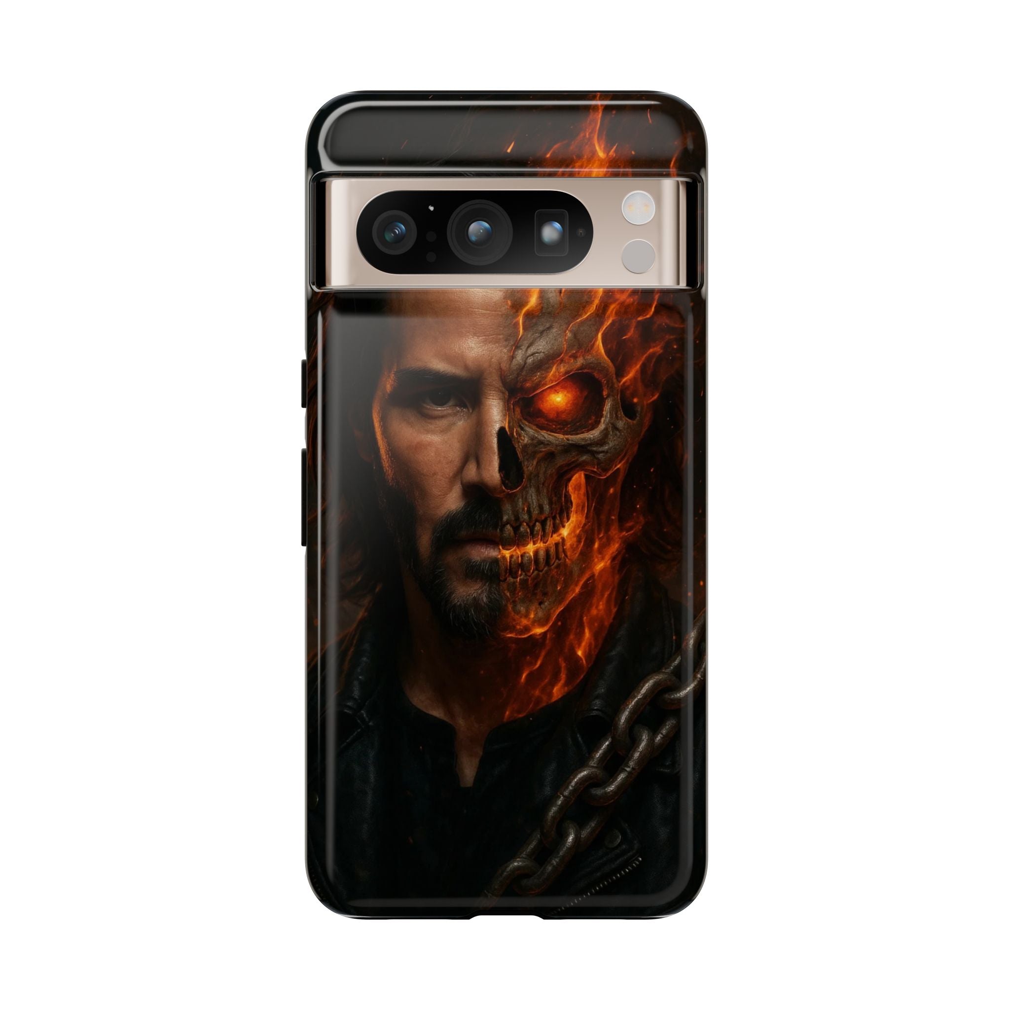 Ghost Rider Phone Case – Fiery Skull Design for iPhone, Samsung & Google Pixel | Shockproof, MagSafe & Ultra Grip Protection Printify