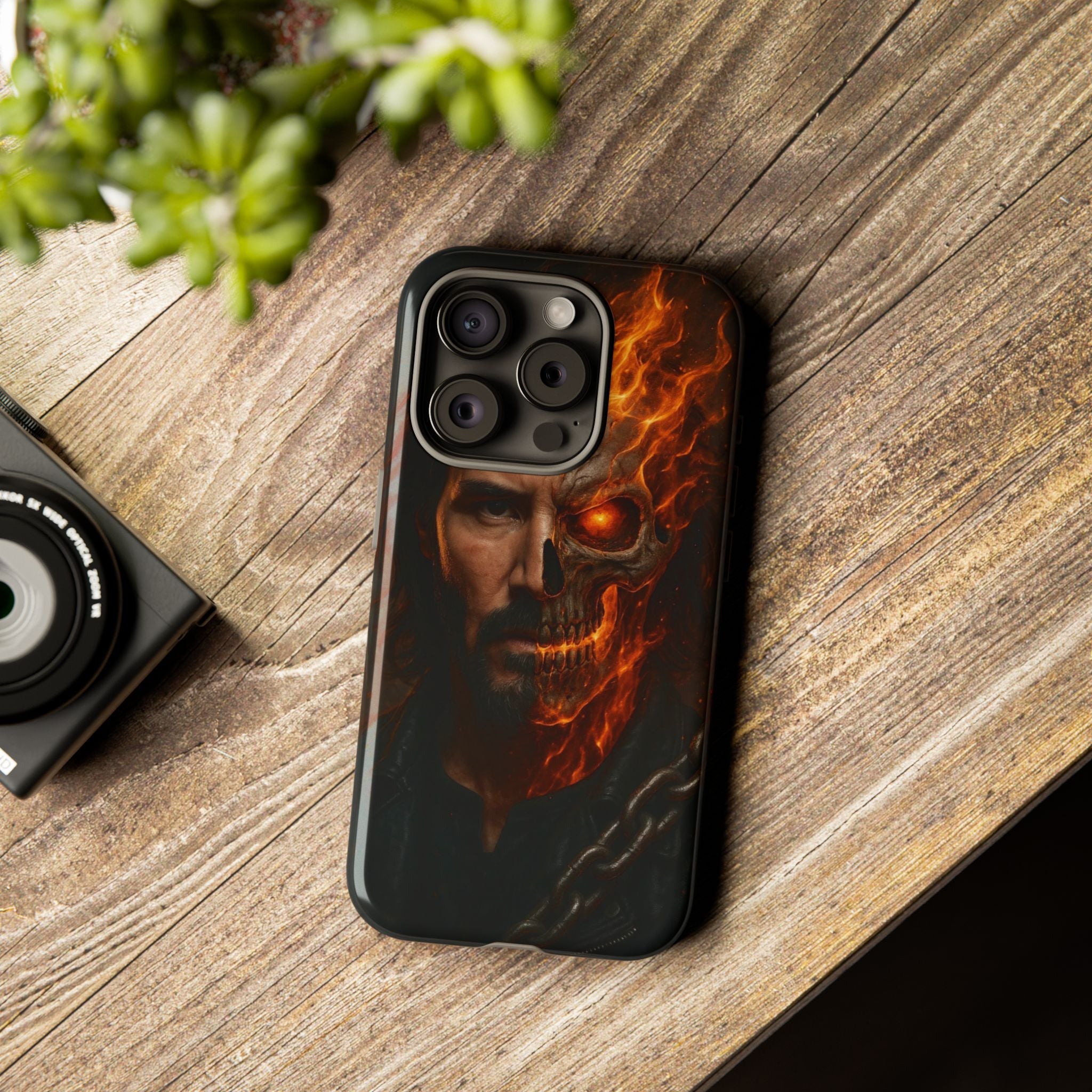 Ghost Rider Phone Case – Fiery Skull Design for iPhone, Samsung & Google Pixel | Shockproof, MagSafe & Ultra Grip Protection Printify