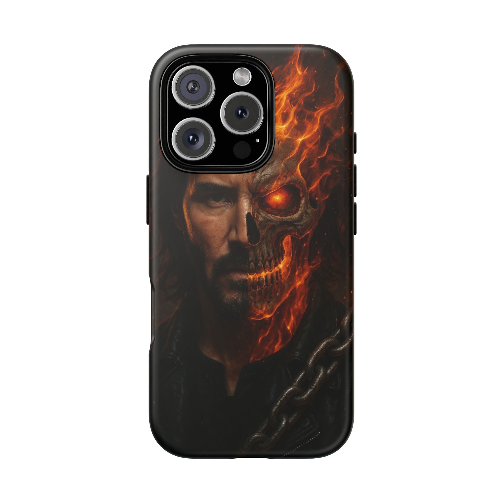 Ghost Rider Phone Case – Fiery Skull Design for iPhone, Samsung & Google Pixel | Shockproof, MagSafe & Ultra Grip Protection Printify