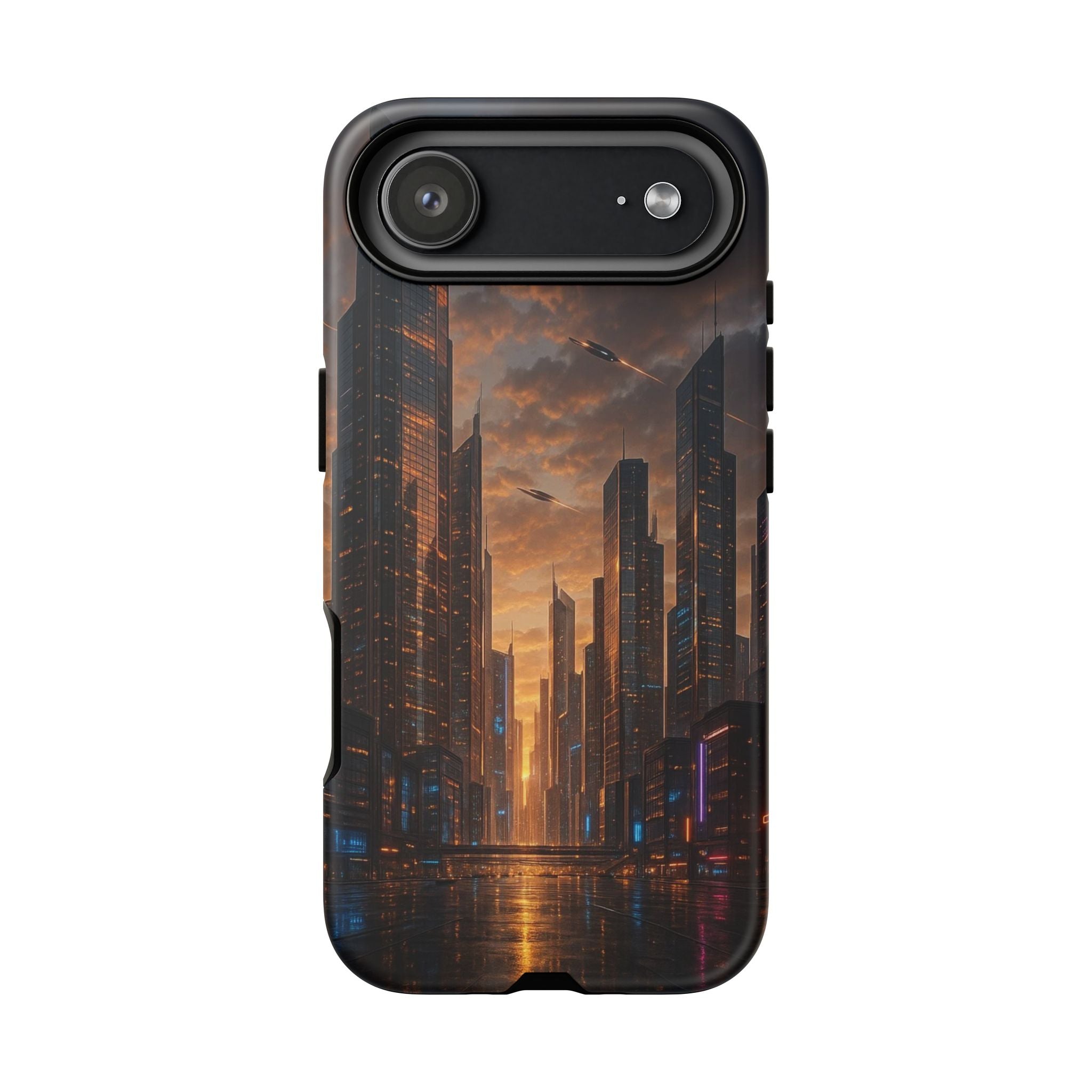 Cybercity Phone Case – Futuristic Neon Design for iPhone, Samsung & Google Pixel | Shockproof, MagSafe & Sleek Matte Finish Printify