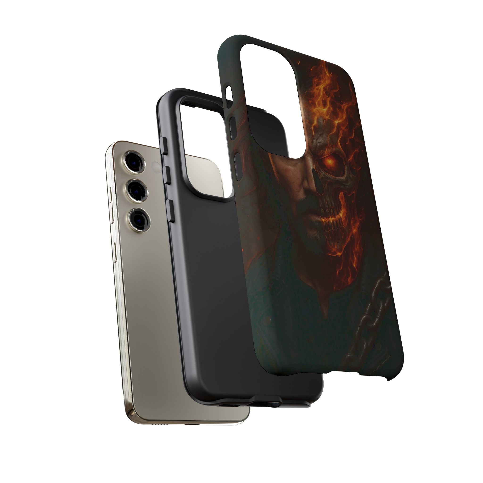 Ghost Rider Phone Case – Fiery Skull Design for iPhone, Samsung & Google Pixel | Shockproof, MagSafe & Ultra Grip Protection Printify