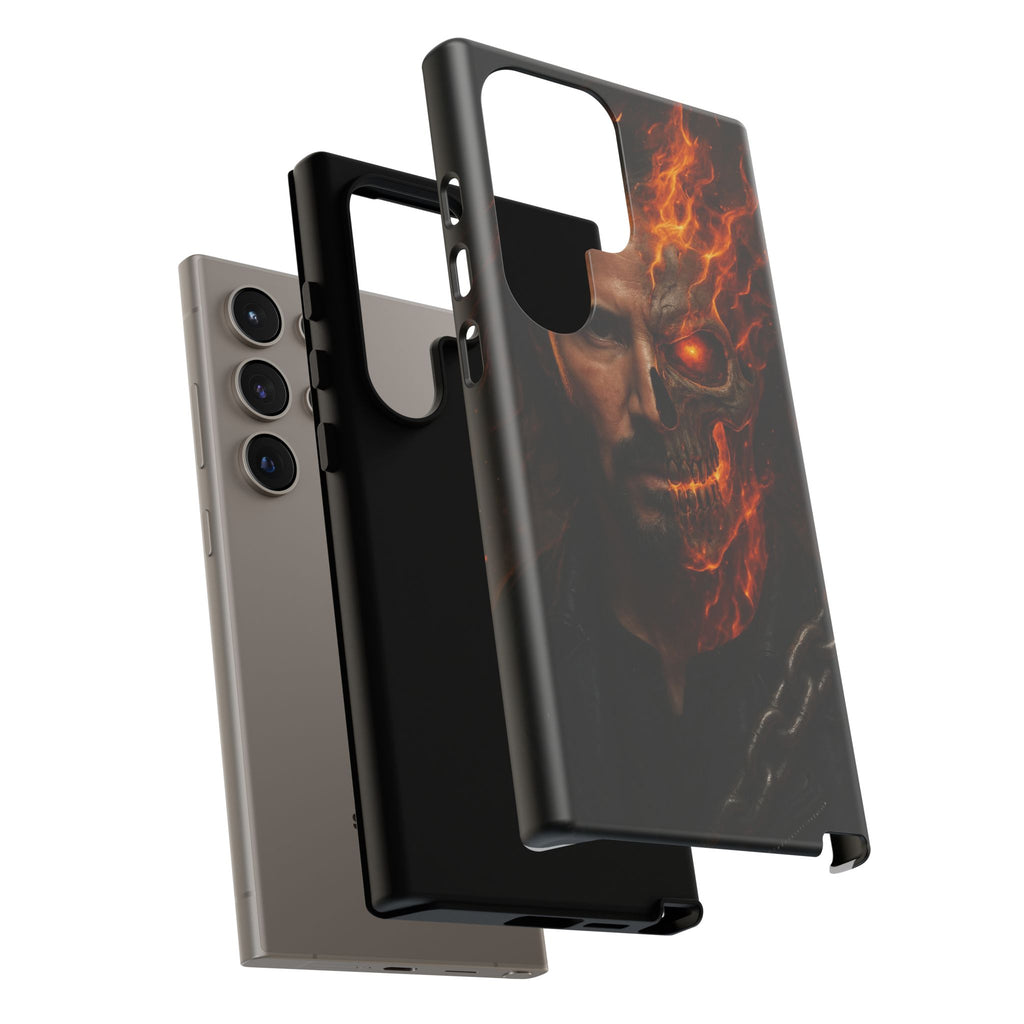 Ghost Rider Phone Case – Fiery Skull Design for iPhone, Samsung & Google Pixel | Shockproof, MagSafe & Ultra Grip Protection Printify