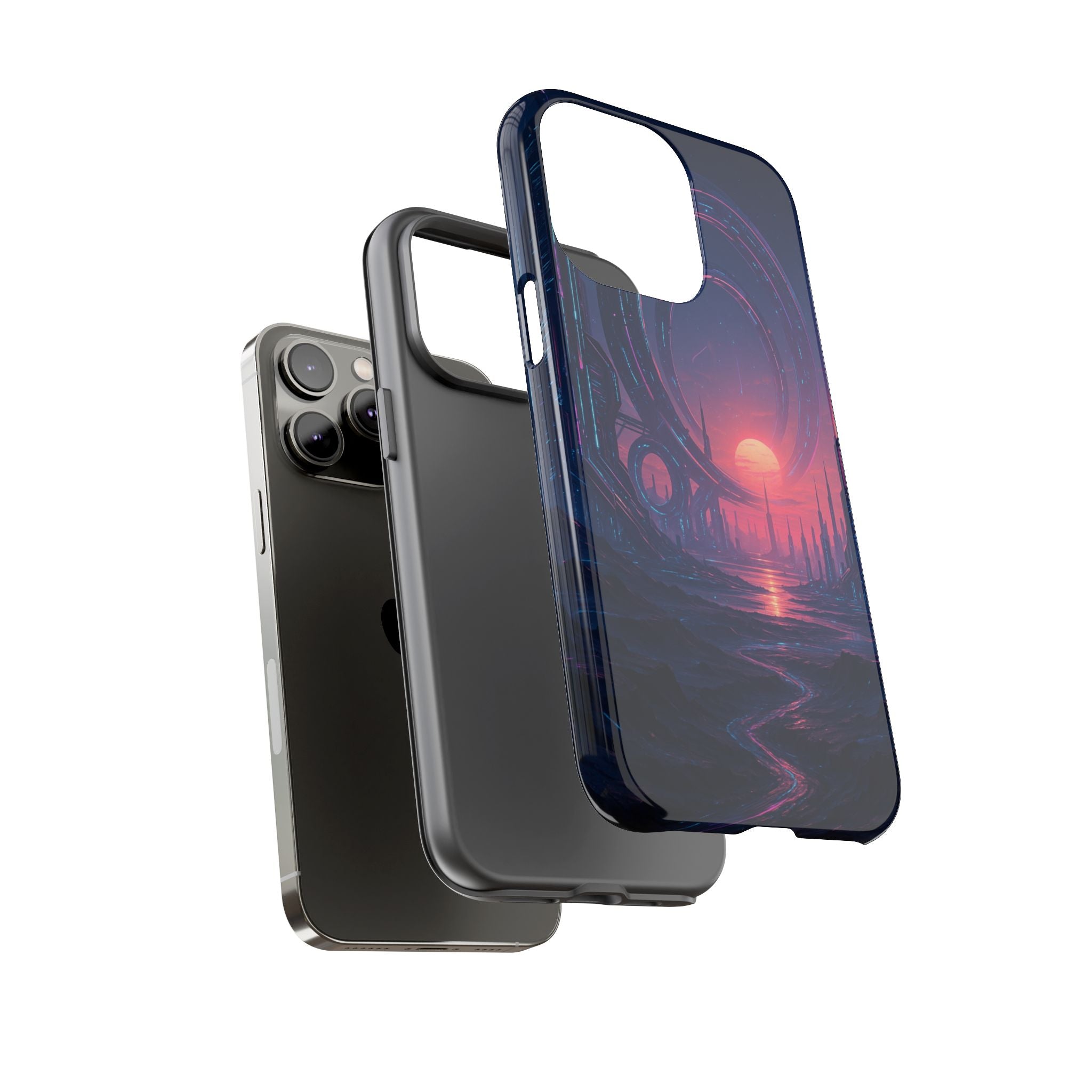 CyberEscape Phone Case – Futuristic Grid Design for iPhone, Samsung & Google Pixel | Shockproof, MagSafe & Ultra-Sleek Protection Printify