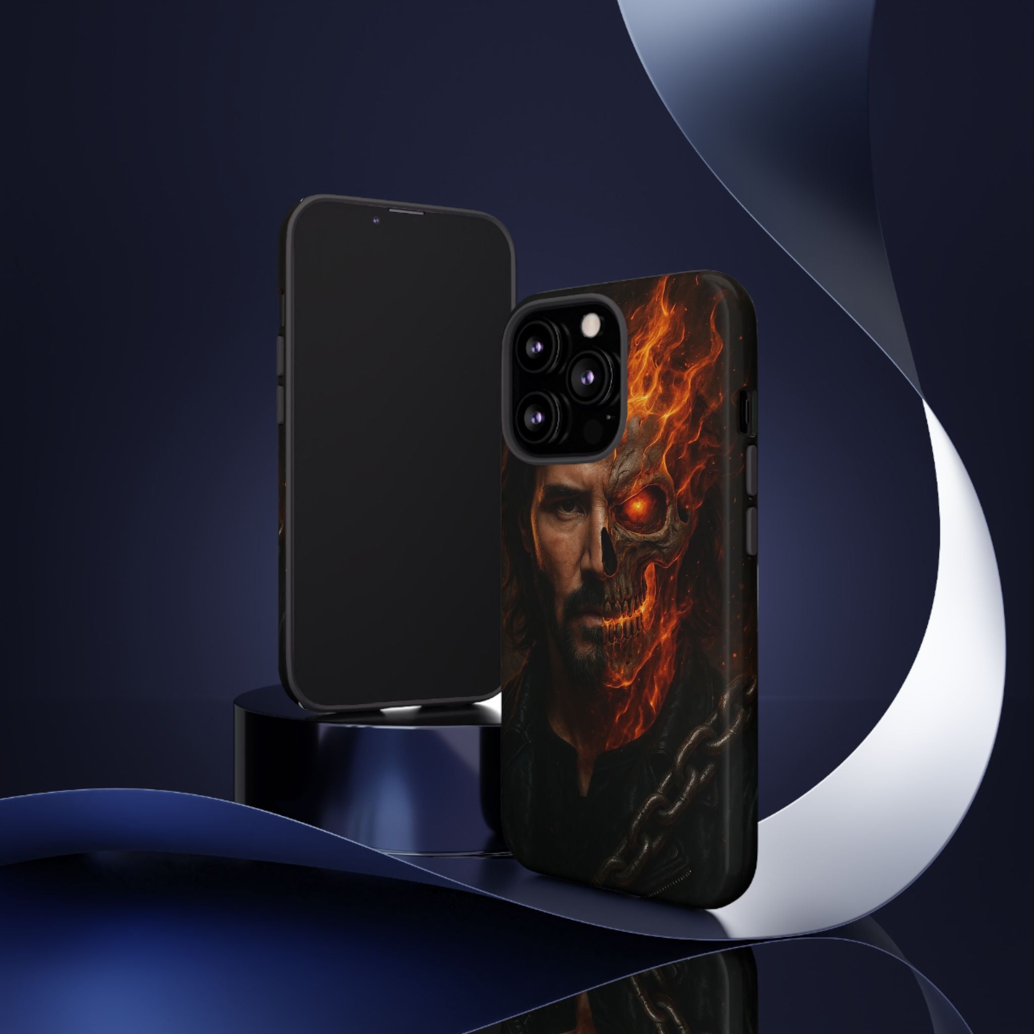 Ghost Rider Phone Case – Fiery Skull Design for iPhone, Samsung & Google Pixel | Shockproof, MagSafe & Ultra Grip Protection Printify