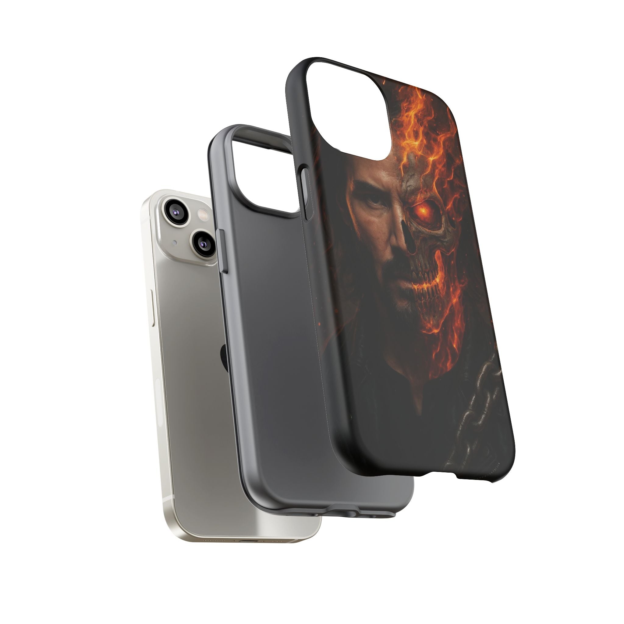 Ghost Rider Phone Case – Fiery Skull Design for iPhone, Samsung & Google Pixel | Shockproof, MagSafe & Ultra Grip Protection Printify