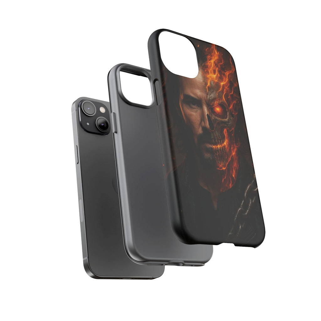 Ghost Rider Phone Case – Fiery Skull Design for iPhone, Samsung & Google Pixel | Shockproof, MagSafe & Ultra Grip Protection Printify