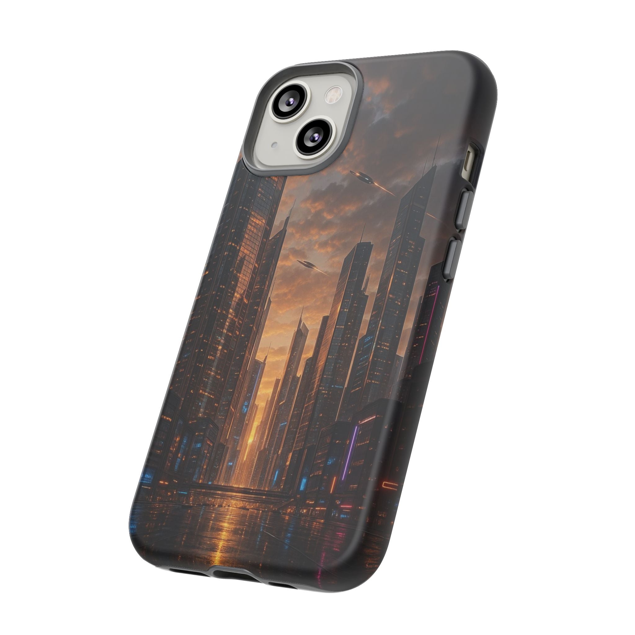 Cybercity Phone Case – Futuristic Neon Design for iPhone, Samsung & Google Pixel | Shockproof, MagSafe & Sleek Matte Finish Printify