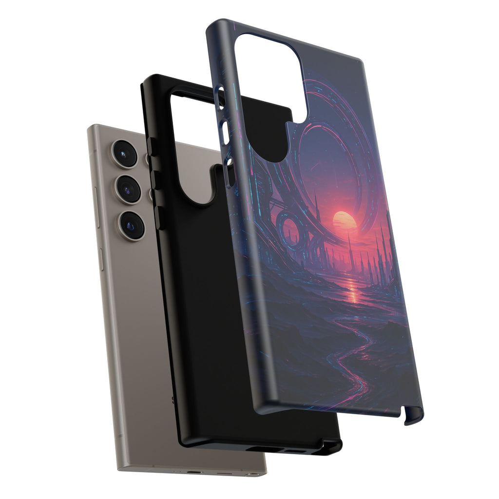 CyberEscape Phone Case – Futuristic Grid Design for iPhone, Samsung & Google Pixel | Shockproof, MagSafe & Ultra-Sleek Protection Printify