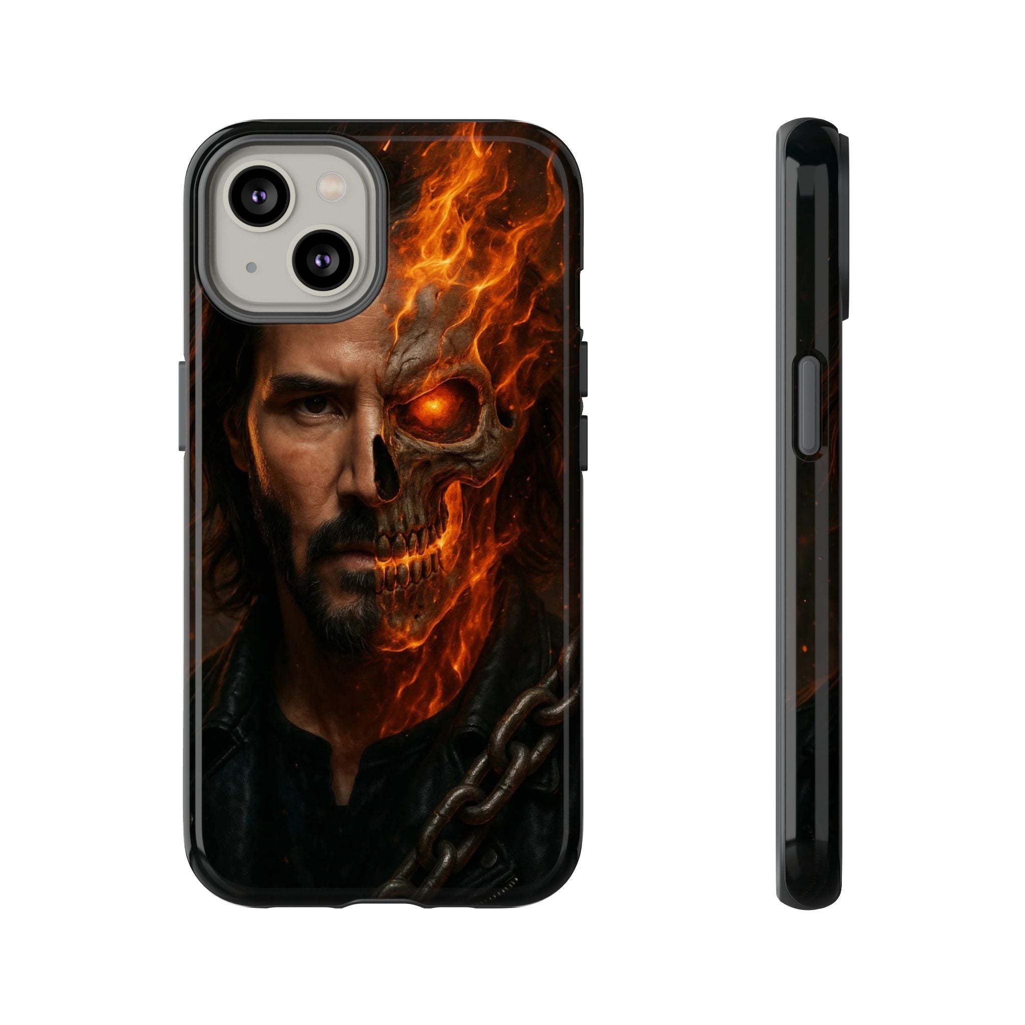 Ghost Rider Phone Case – Fiery Skull Design for iPhone, Samsung & Google Pixel | Shockproof, MagSafe & Ultra Grip Protection Printify