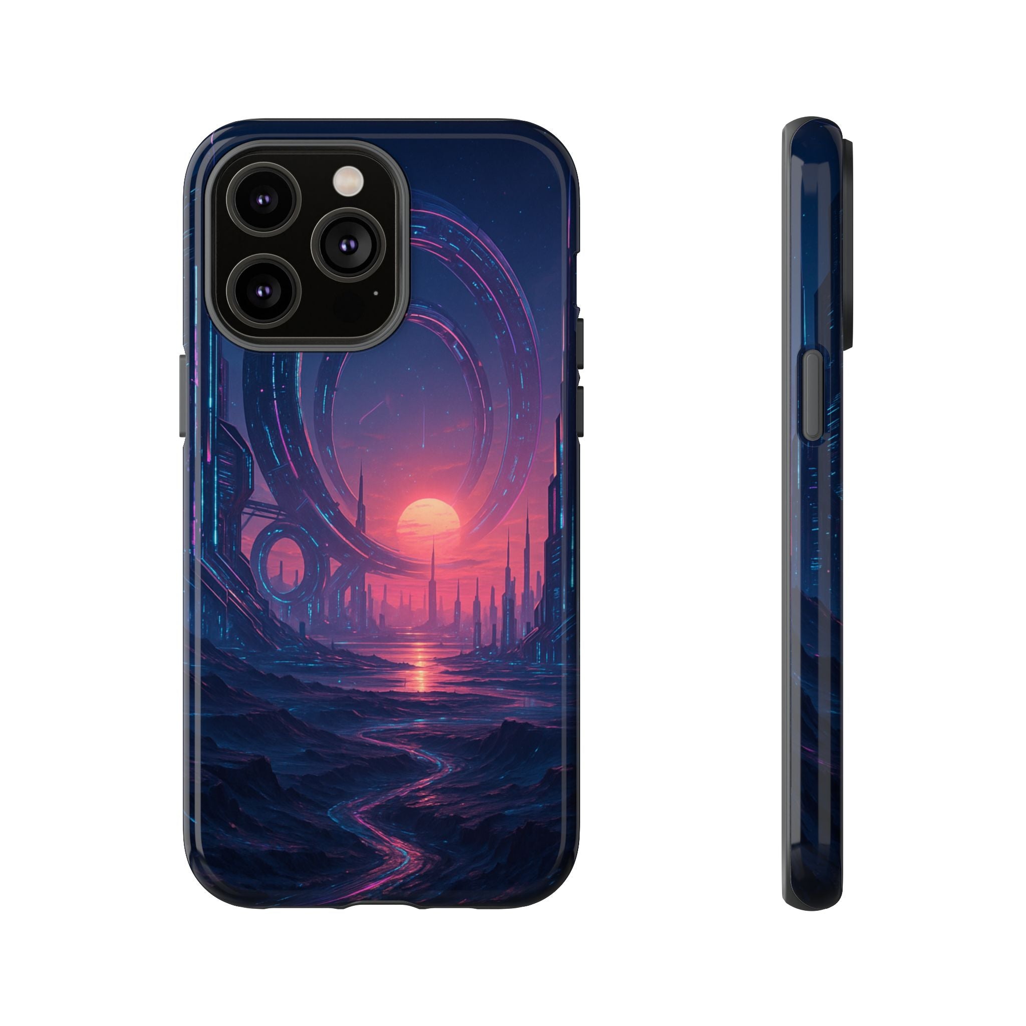 CyberEscape Phone Case – Futuristic Grid Design for iPhone, Samsung & Google Pixel | Shockproof, MagSafe & Ultra-Sleek Protection Printify