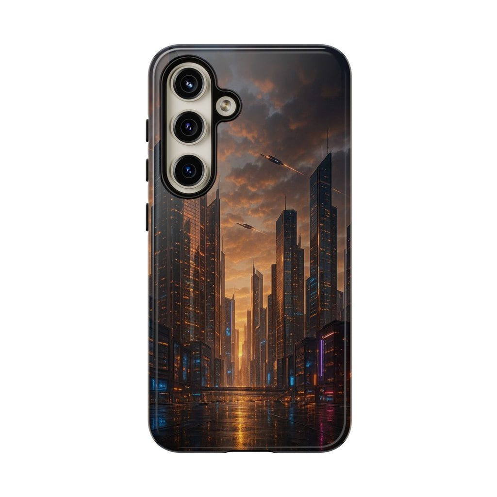 Cybercity Phone Case – Futuristic Neon Design for iPhone, Samsung & Google Pixel | Shockproof, MagSafe & Sleek Matte Finish Printify