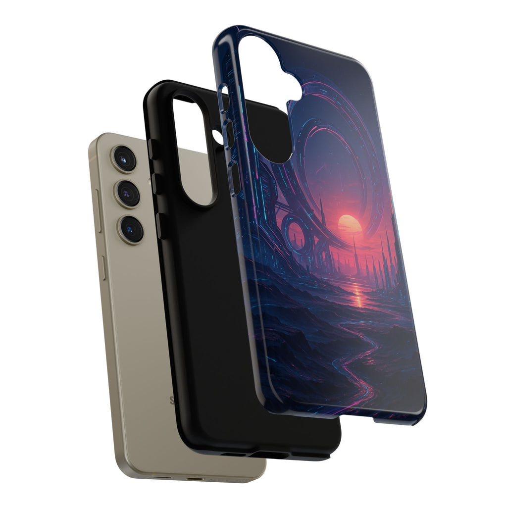 CyberEscape Phone Case – Futuristic Grid Design for iPhone, Samsung & Google Pixel | Shockproof, MagSafe & Ultra-Sleek Protection Printify