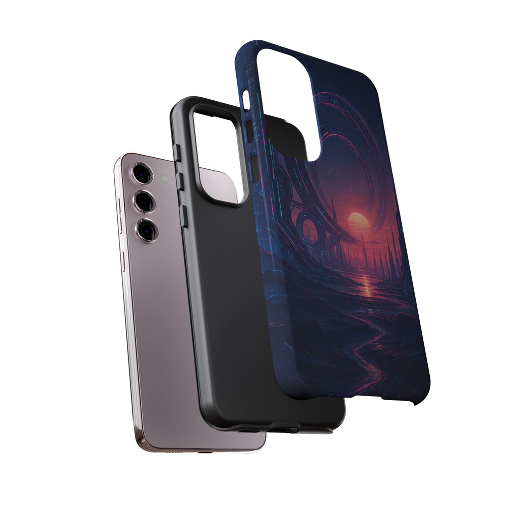 CyberEscape Phone Case – Futuristic Grid Design for iPhone, Samsung & Google Pixel | Shockproof, MagSafe & Ultra-Sleek Protection Printify