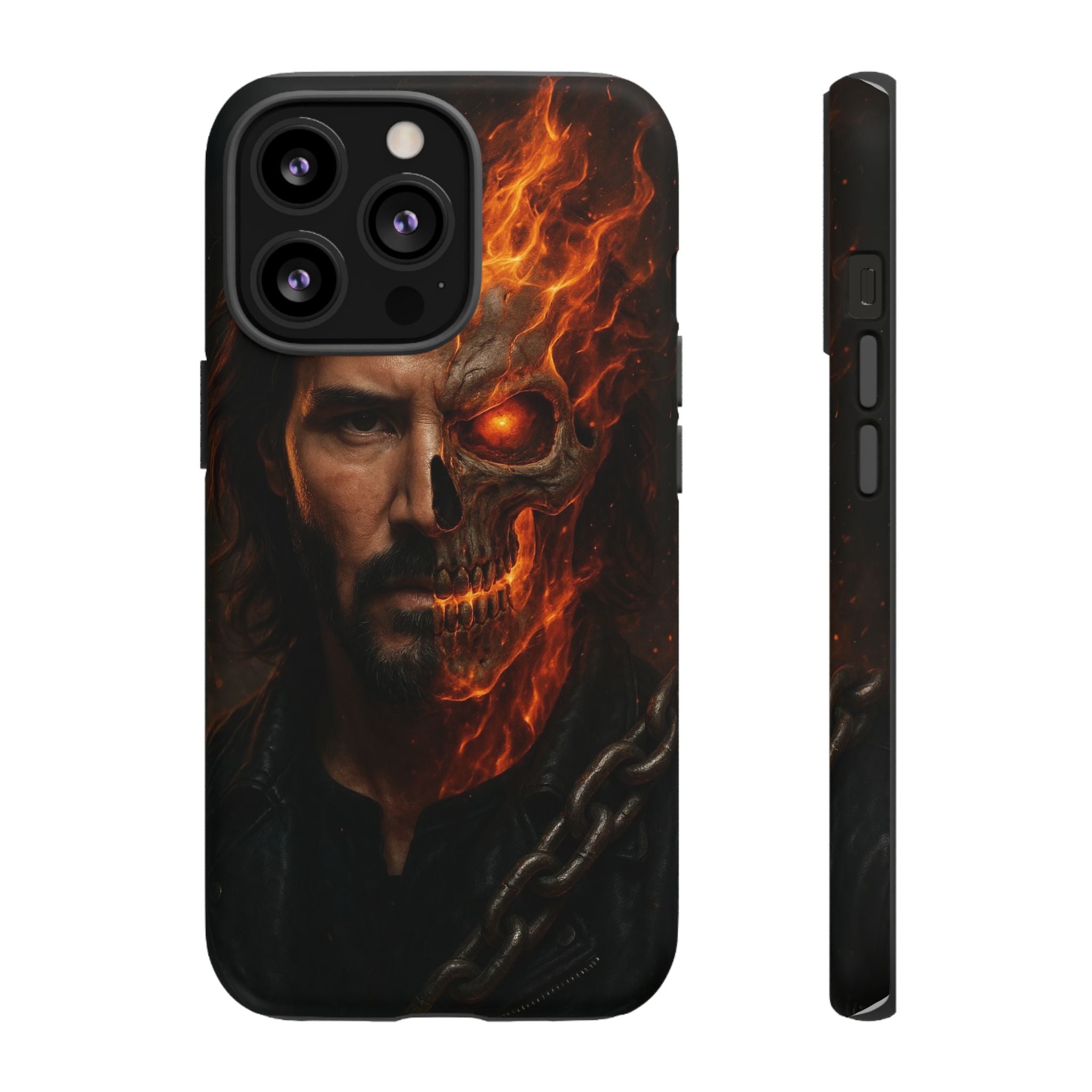 Ghost Rider Phone Case – Fiery Skull Design for iPhone, Samsung & Google Pixel | Shockproof, MagSafe & Ultra Grip Protection Printify