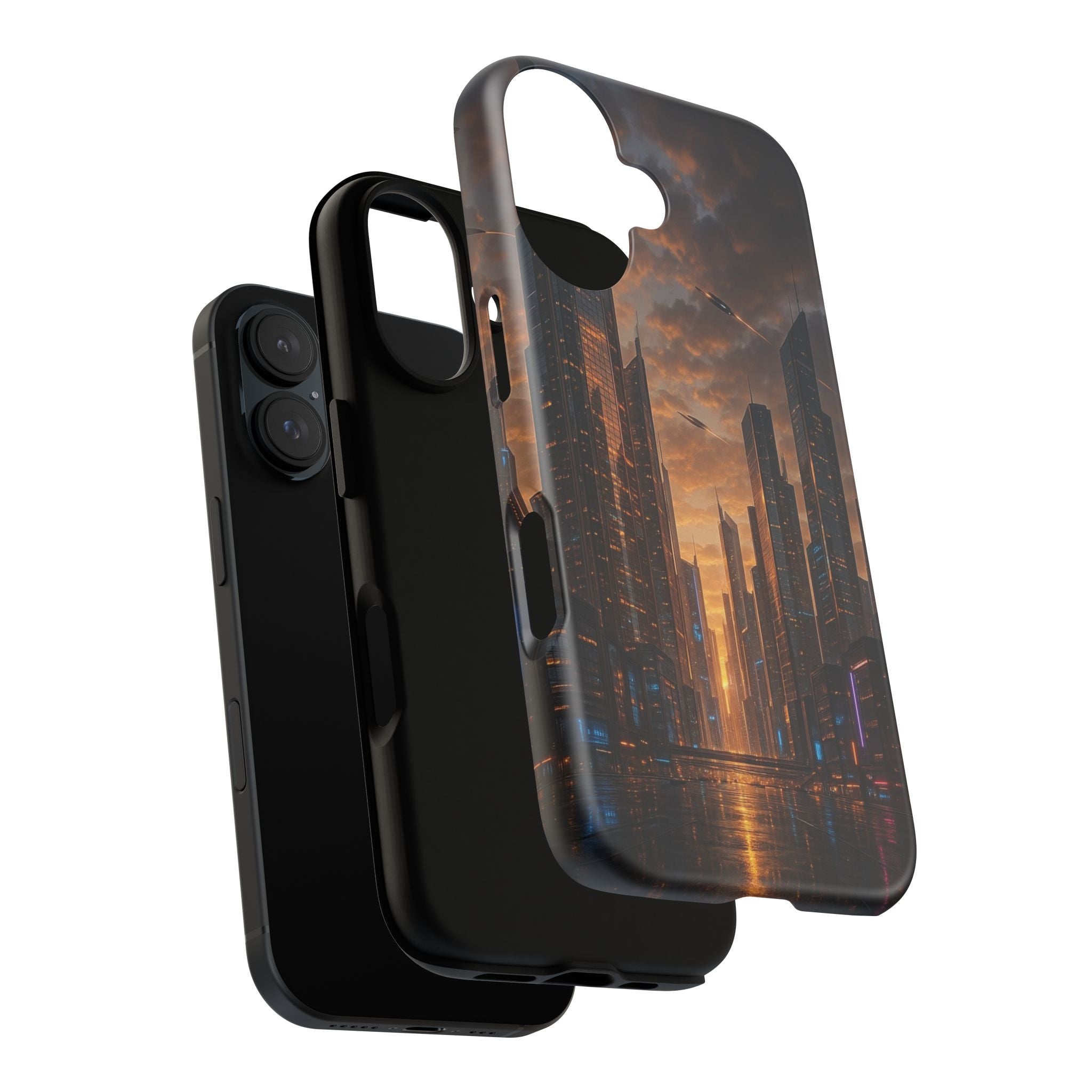 Cybercity Phone Case – Futuristic Neon Design for iPhone, Samsung & Google Pixel | Shockproof, MagSafe & Sleek Matte Finish Printify