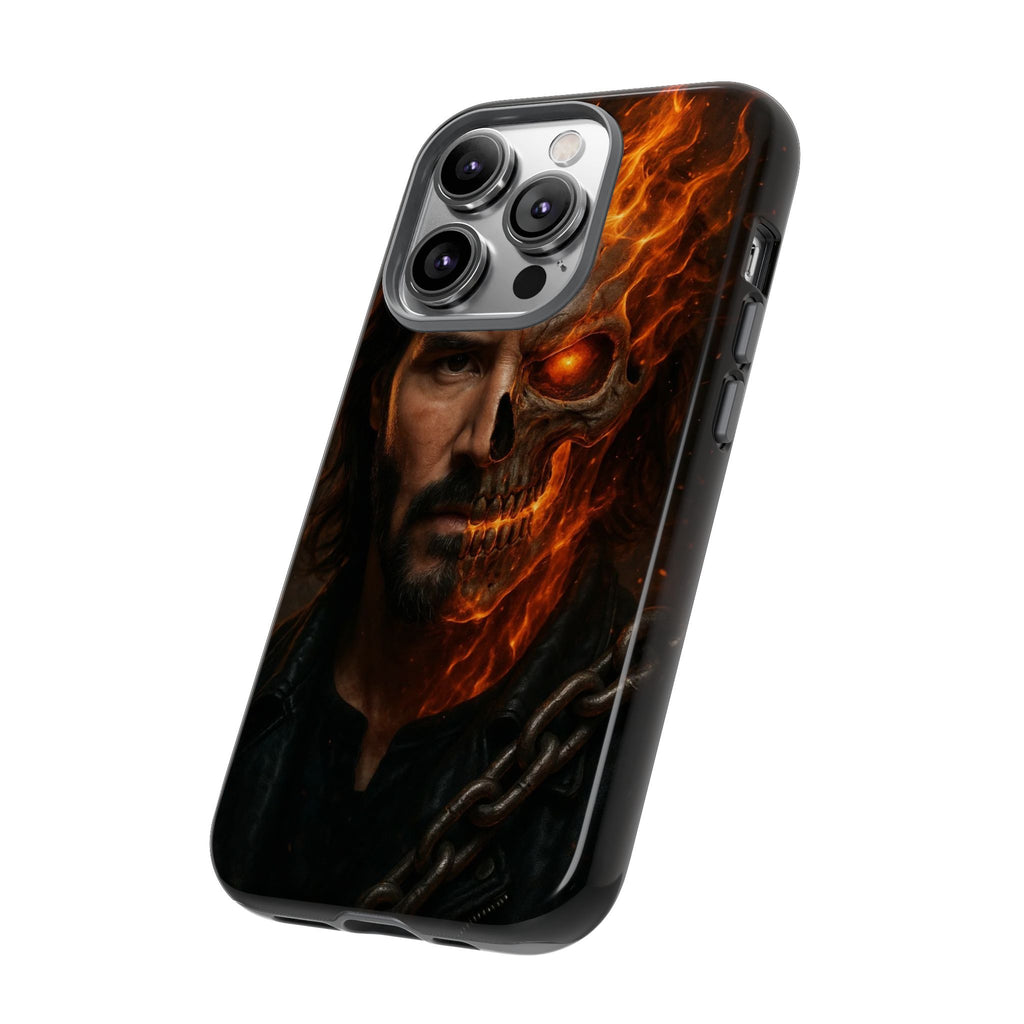 Ghost Rider Phone Case – Fiery Skull Design for iPhone, Samsung & Google Pixel | Shockproof, MagSafe & Ultra Grip Protection Printify