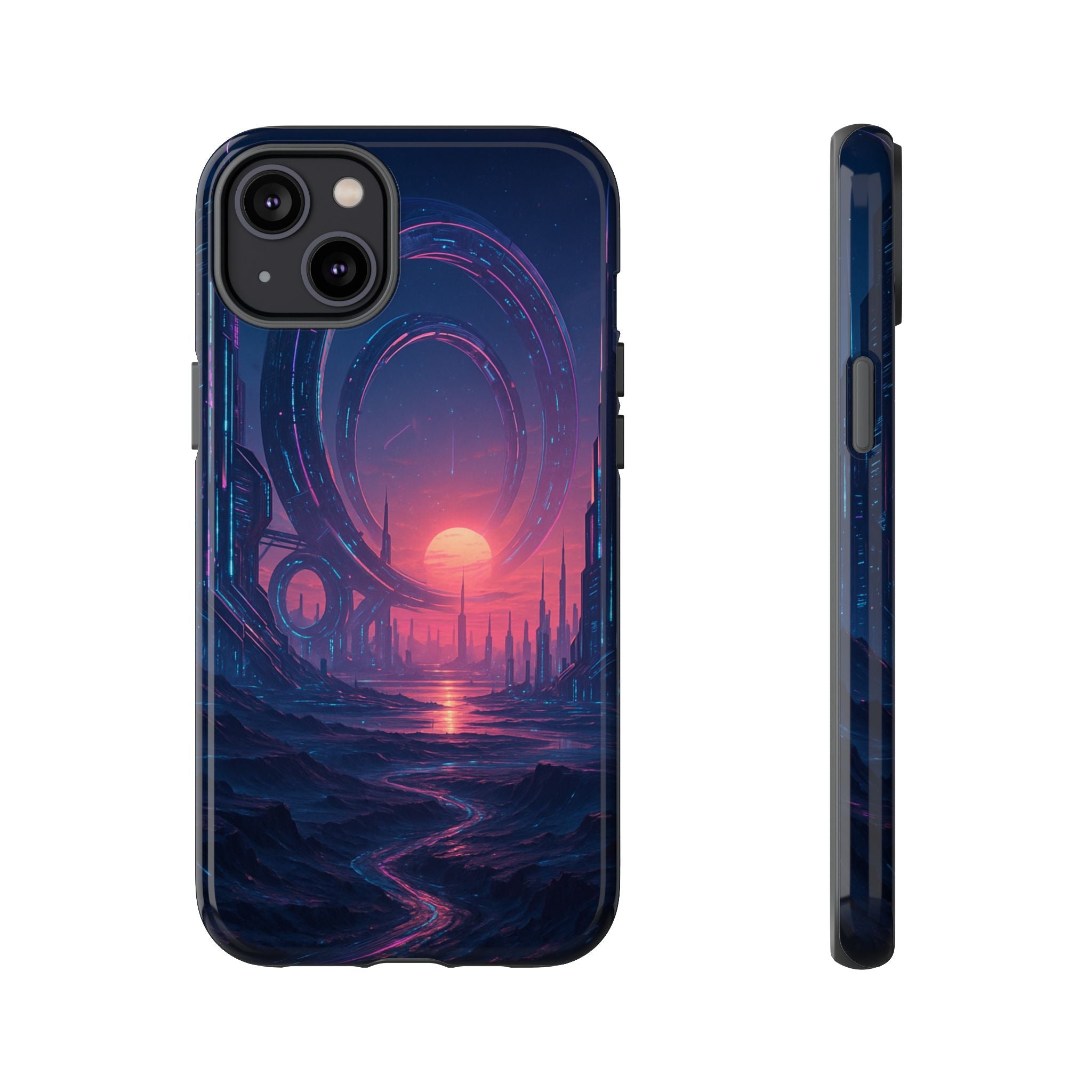 CyberEscape Phone Case – Futuristic Grid Design for iPhone, Samsung & Google Pixel | Shockproof, MagSafe & Ultra-Sleek Protection Printify